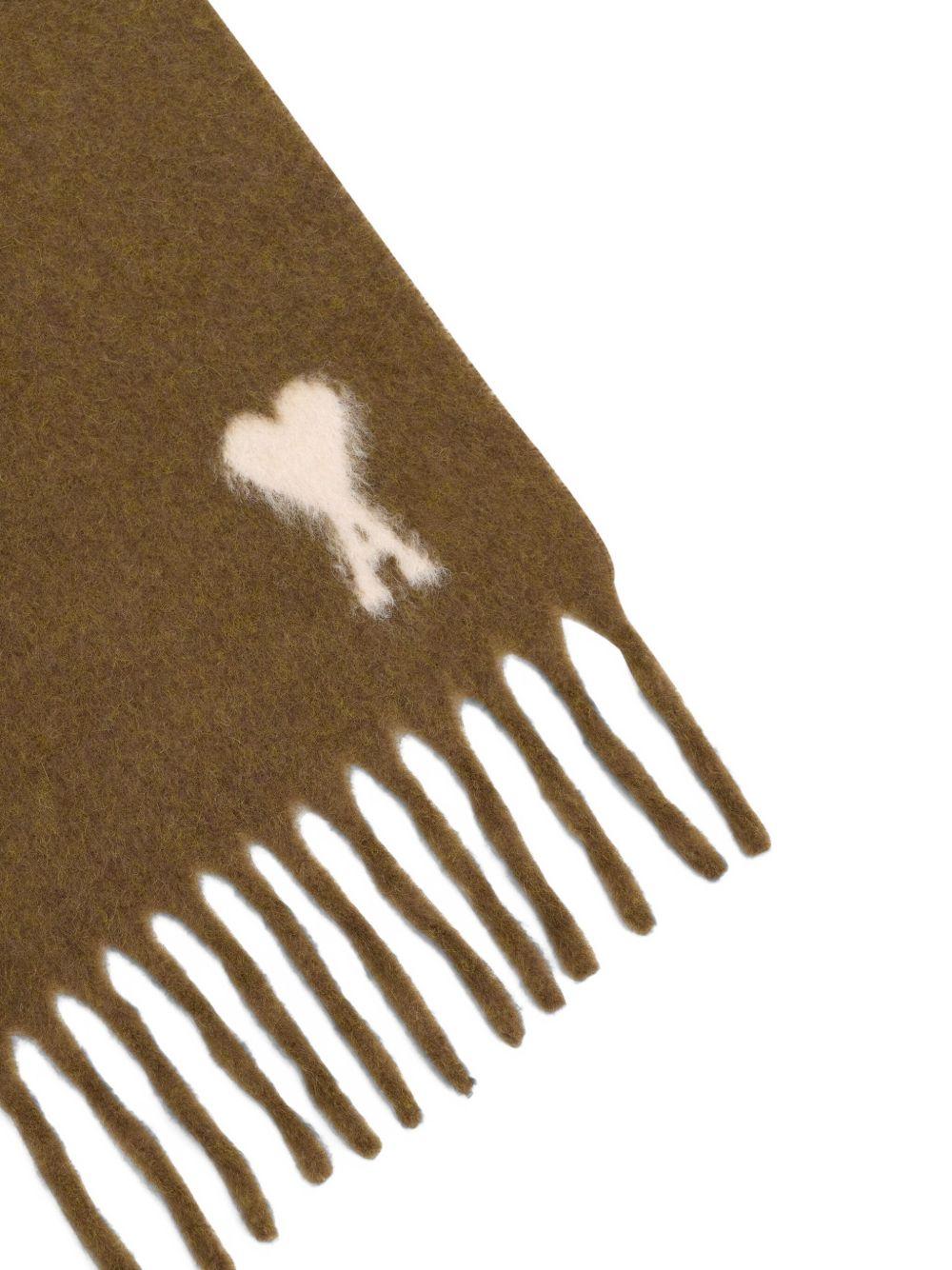 Bufanda Ami Paris Alpaca Off White Ami De Coeur Scarf USF673AW0004 216 AMI PARIS