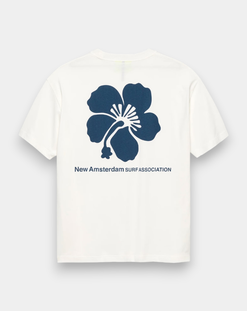 Camiseta New Amsterdam Hibiscus Tee 2601078001 WASHED WHITE NEW AMSTERDAM