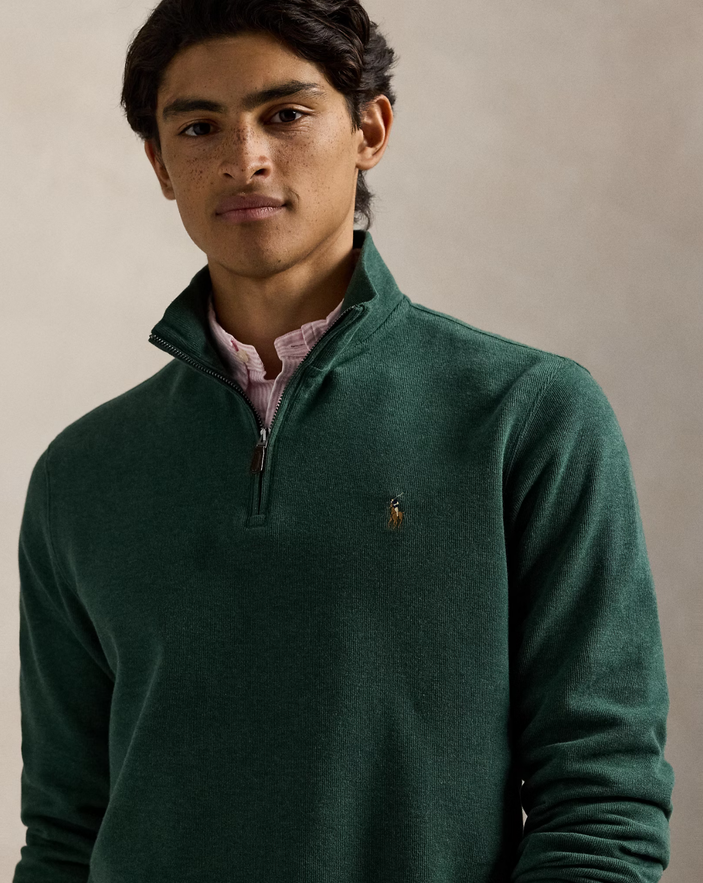 Jersey Polo Ralph Lauren Estate Rib 710671929032 SCOTCH PINE HEATHER POLO RALPH LAUREN