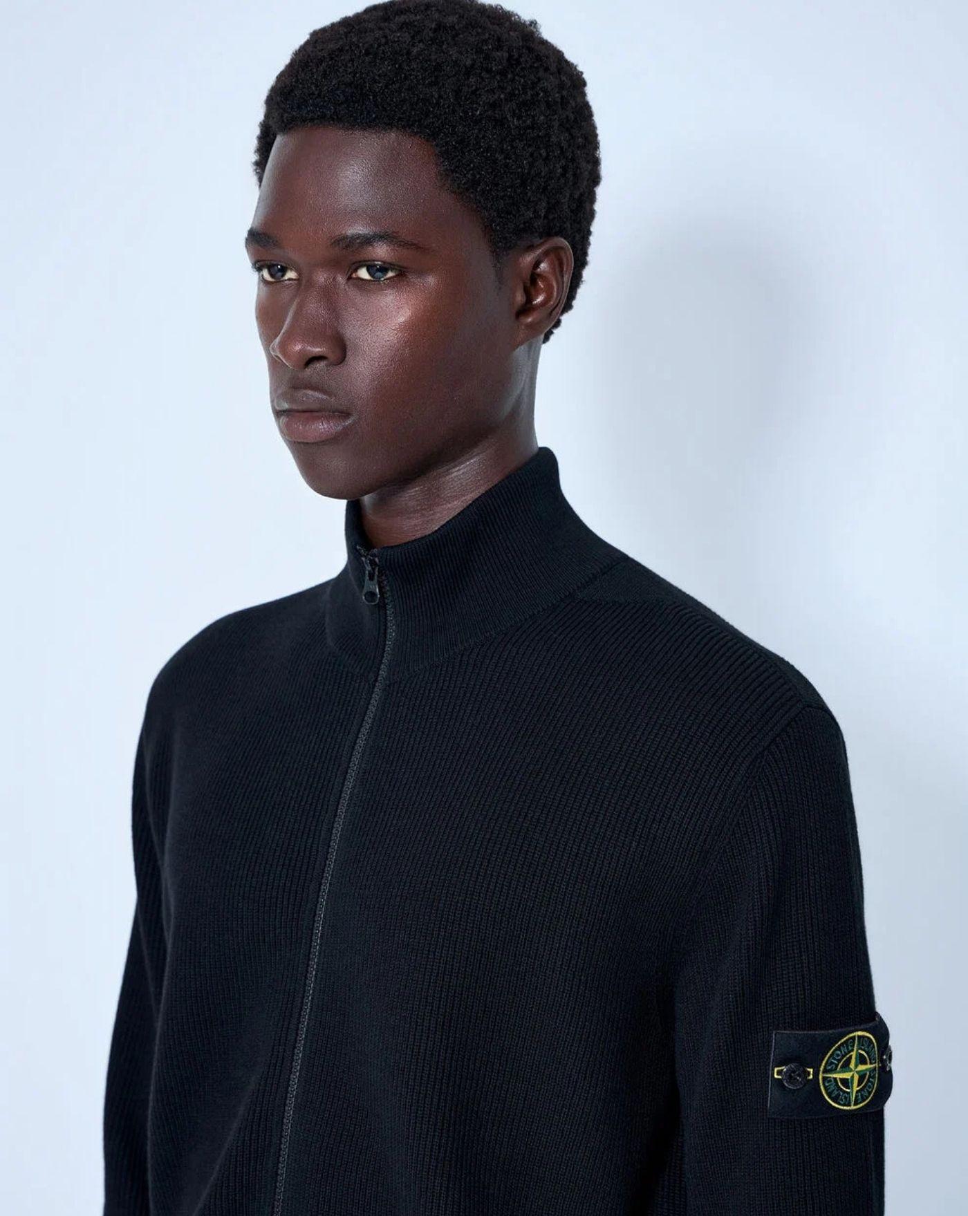 Jersey Stone Island Ribbed Zip-Up Jacket L2S155100126 S00D8V0029 STONE ISLAND