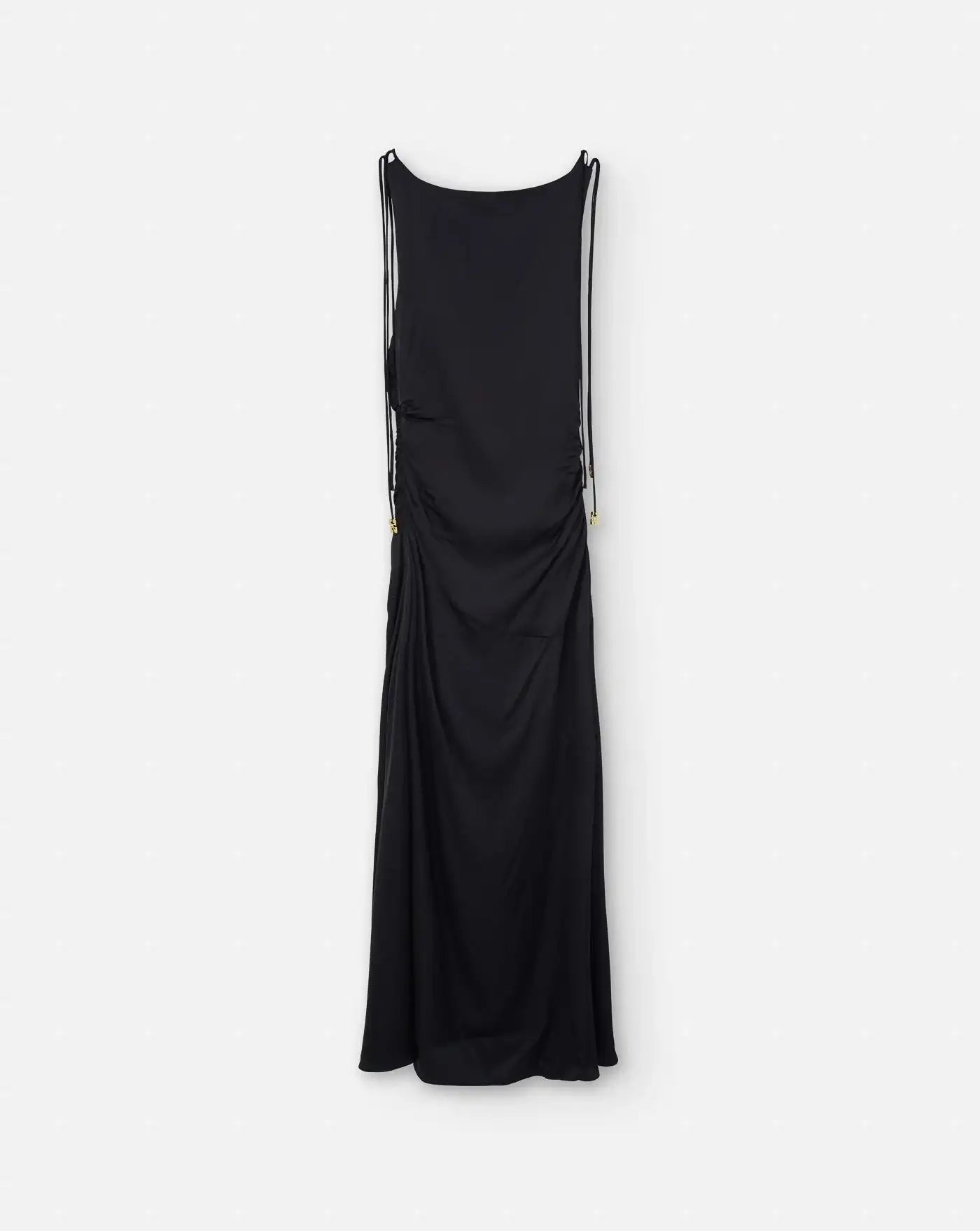 Vestido Ganni Solid Satin Gathered Long Dress W0381 099 GANNI