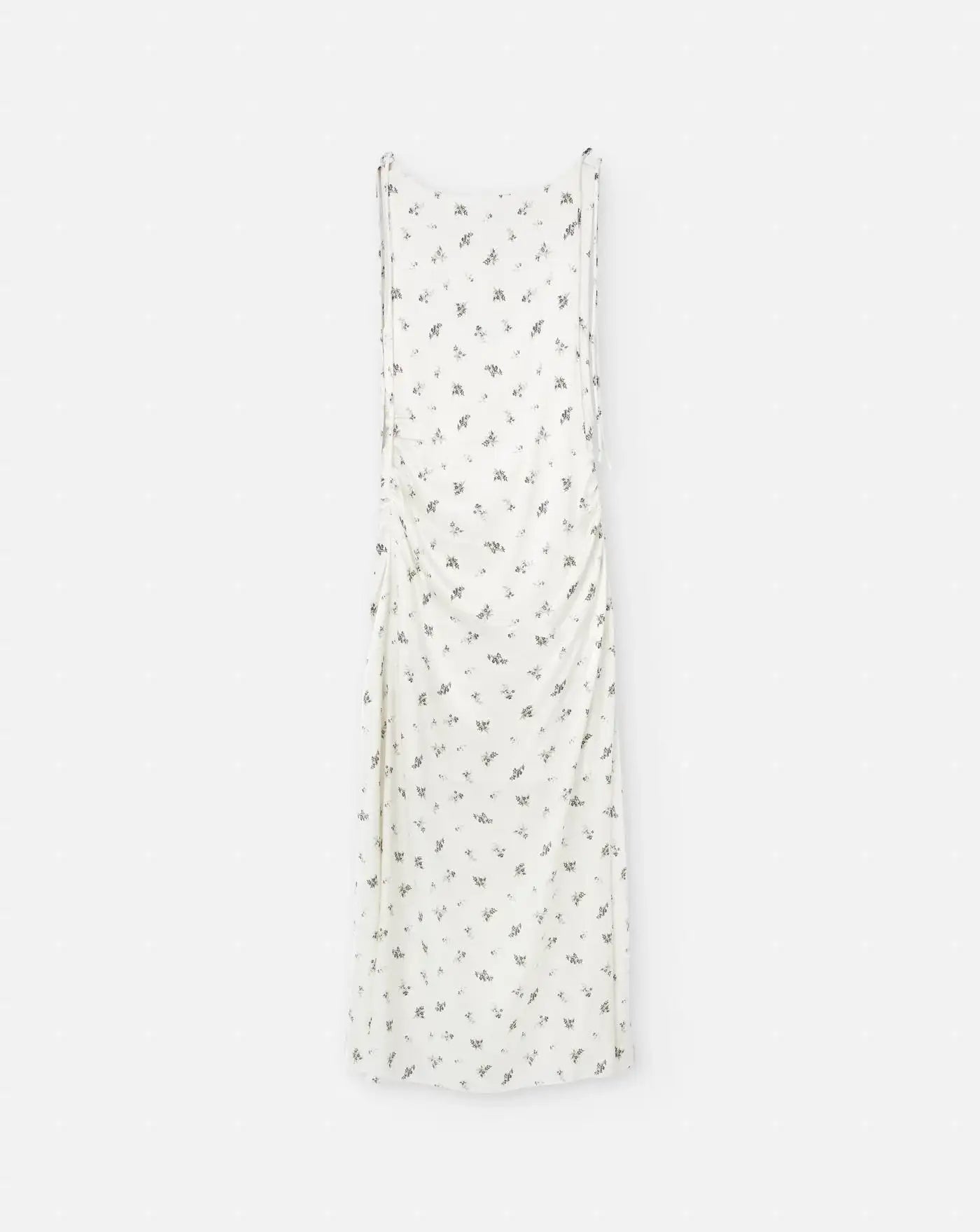 Vestido Ganni Printed Satin Gathered Long Dress W0262 135 GANNI