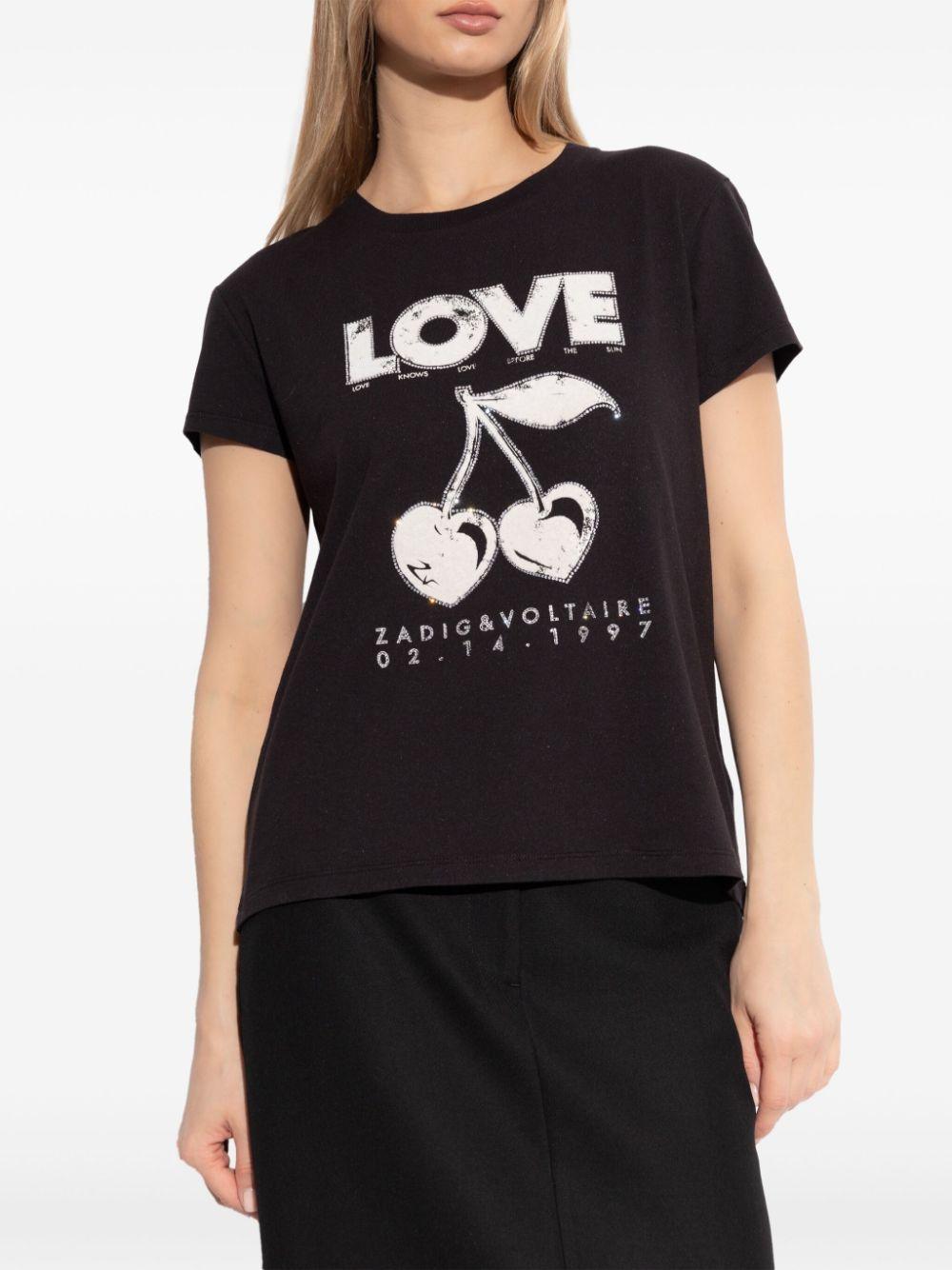 Camiseta Zadig & Voltaire Concert Cherry Love JWTS02684 BLACK ZADIG & VOLTAIRE