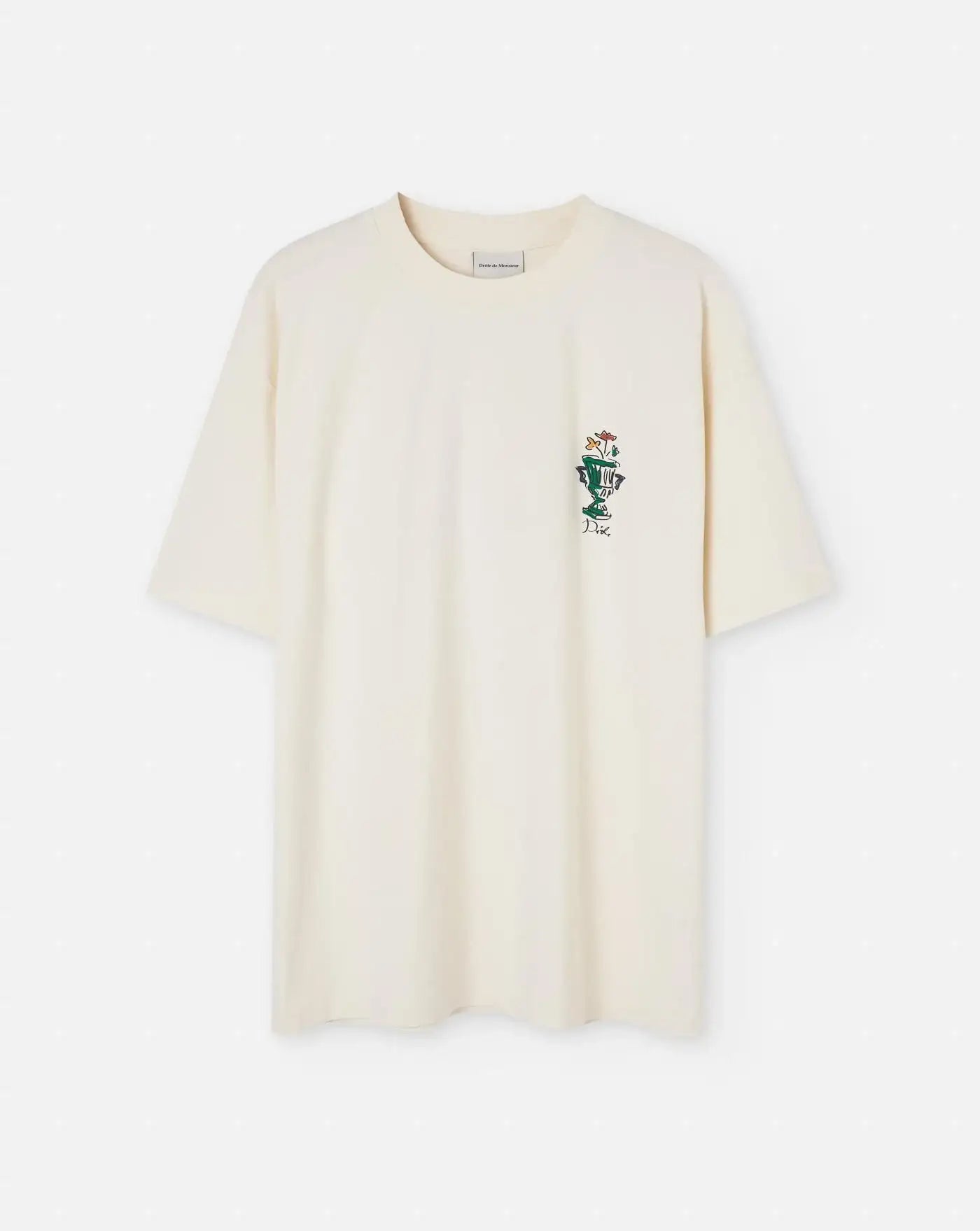 Camiseta Drole de Monsieur Le T-Shirt Slogan Vase TS225 CO002 CM CREAM DROLE DE MONSIEUR