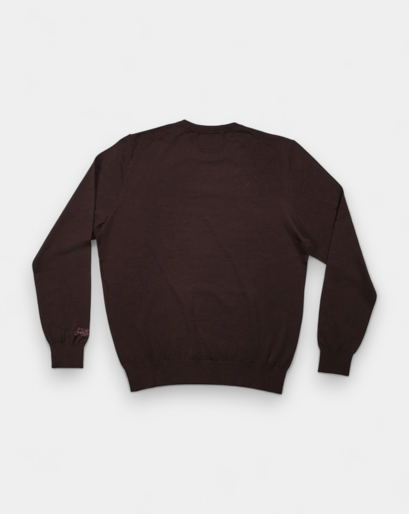 Jersey Mc2 Saint Barth Regent Merino REGE013 00029I18H BROWN MC2 SAINT BARTH