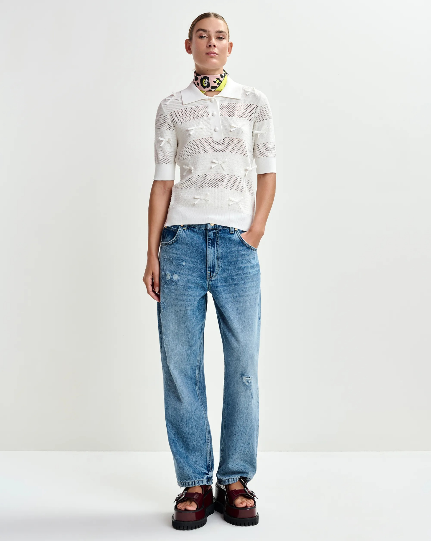 Blusa Essentiel Antwerp Jarts Knit Polo JARTS OW01OFF WHITE ESSENTIEL ANTWERP