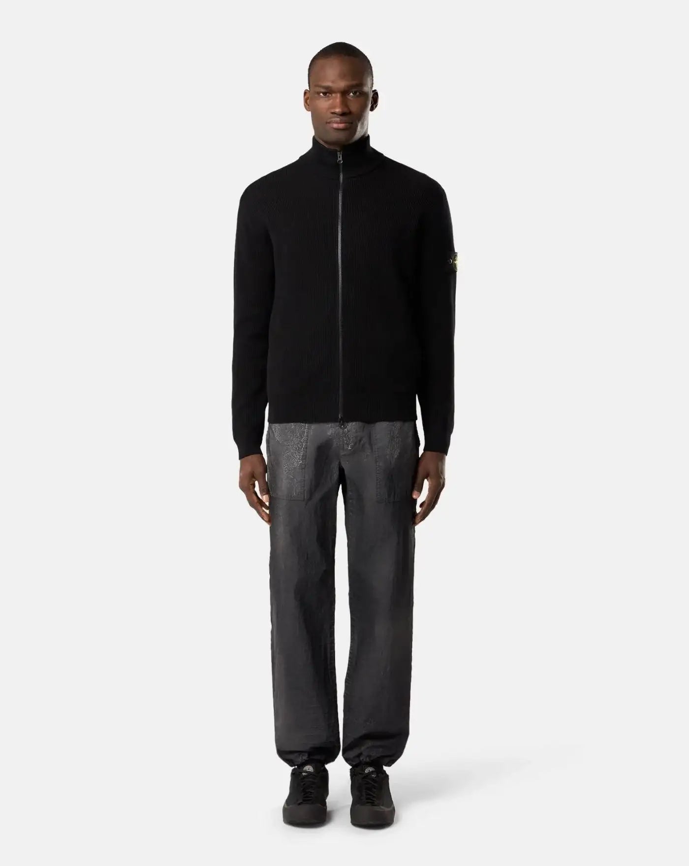 Jersey Stone Island Ribbed Zip-Up Jacket L2S155100126 S00D8V0029 STONE ISLAND