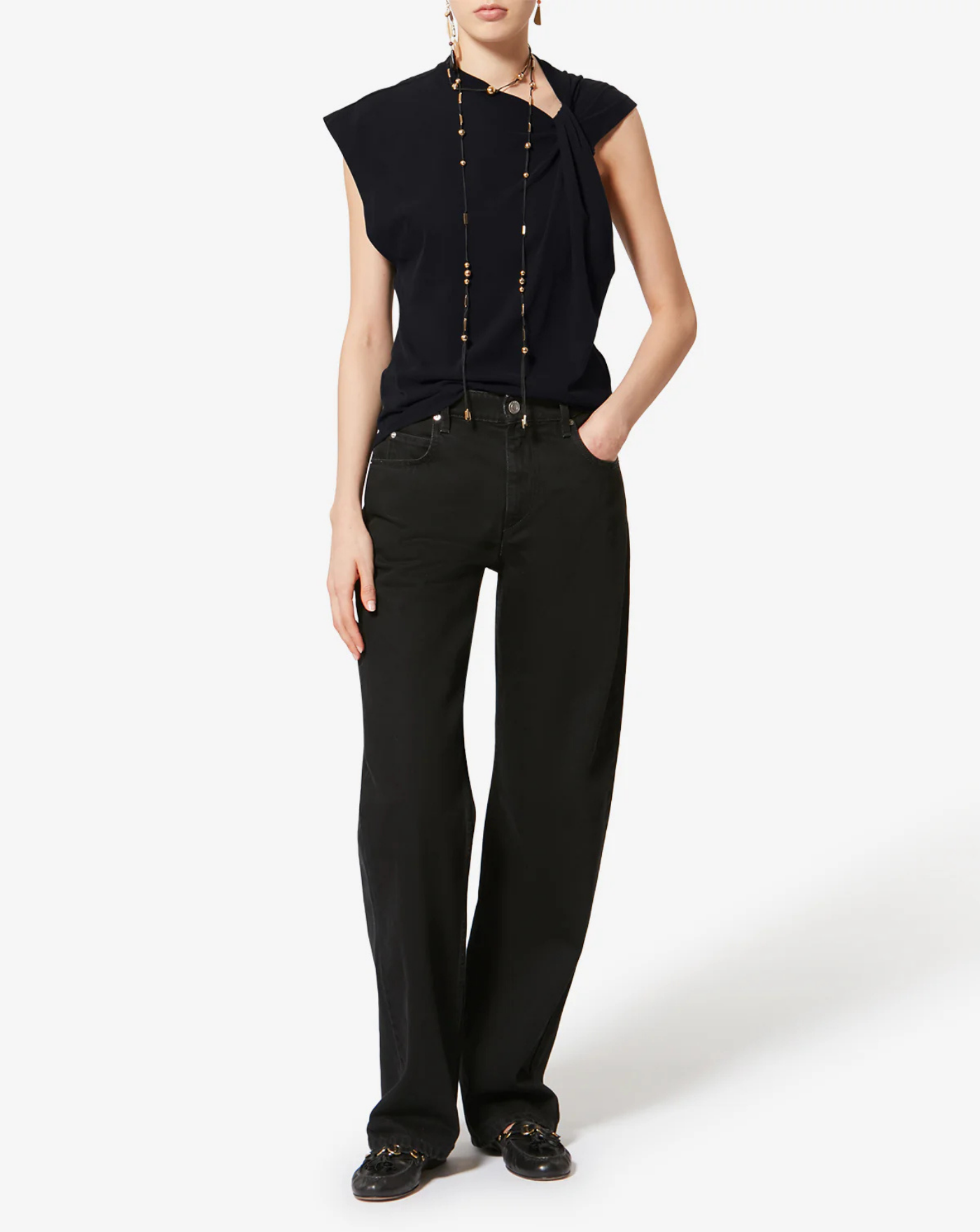 Camiseta Isabel Marant Nayda Tee TS0175FA A1N41I01BK ISABEL MARANT