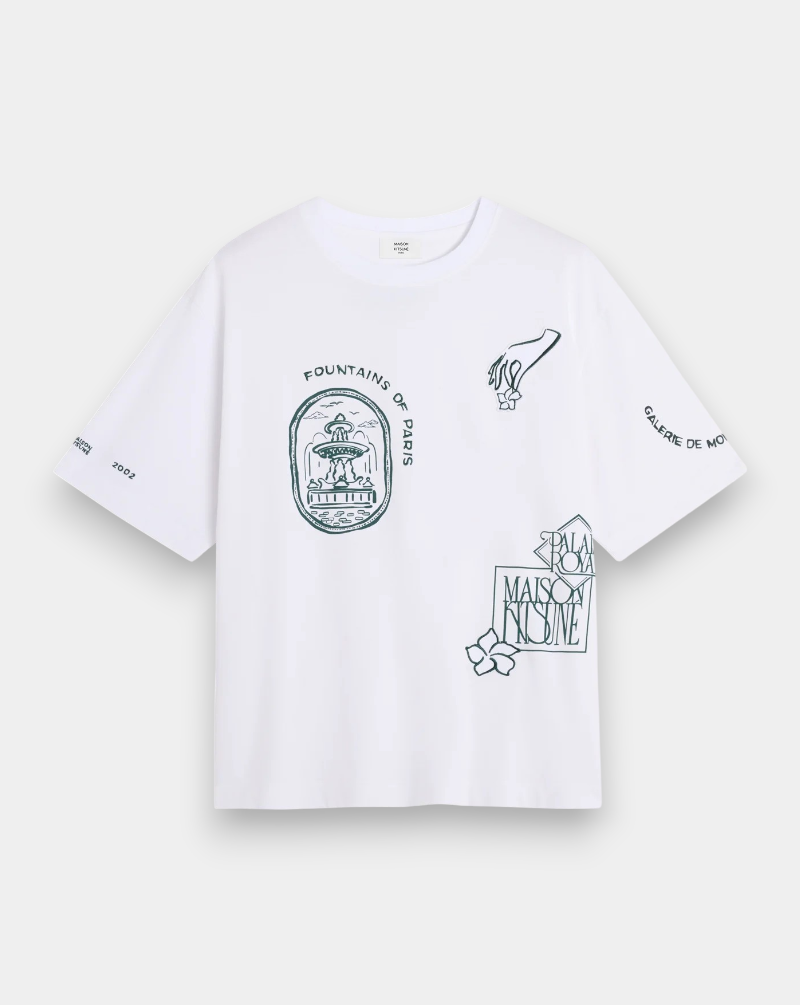 Camiseta Maison Kitsune Art Nouveau Stamps QM00107KJ0119 P100 MAISON KITSUNE