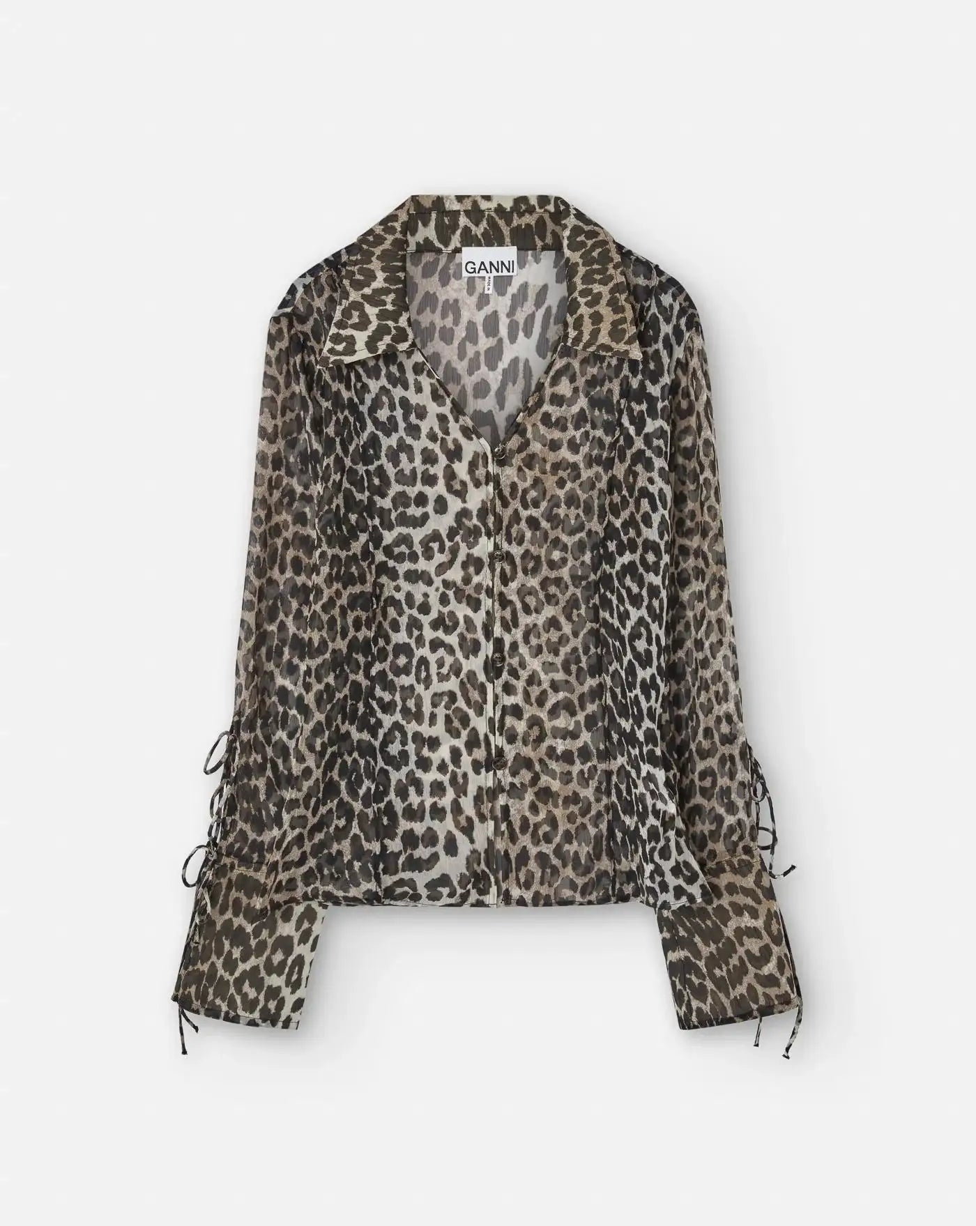 Blusa Ganni Printed Chifflon F9305 859 GANNI