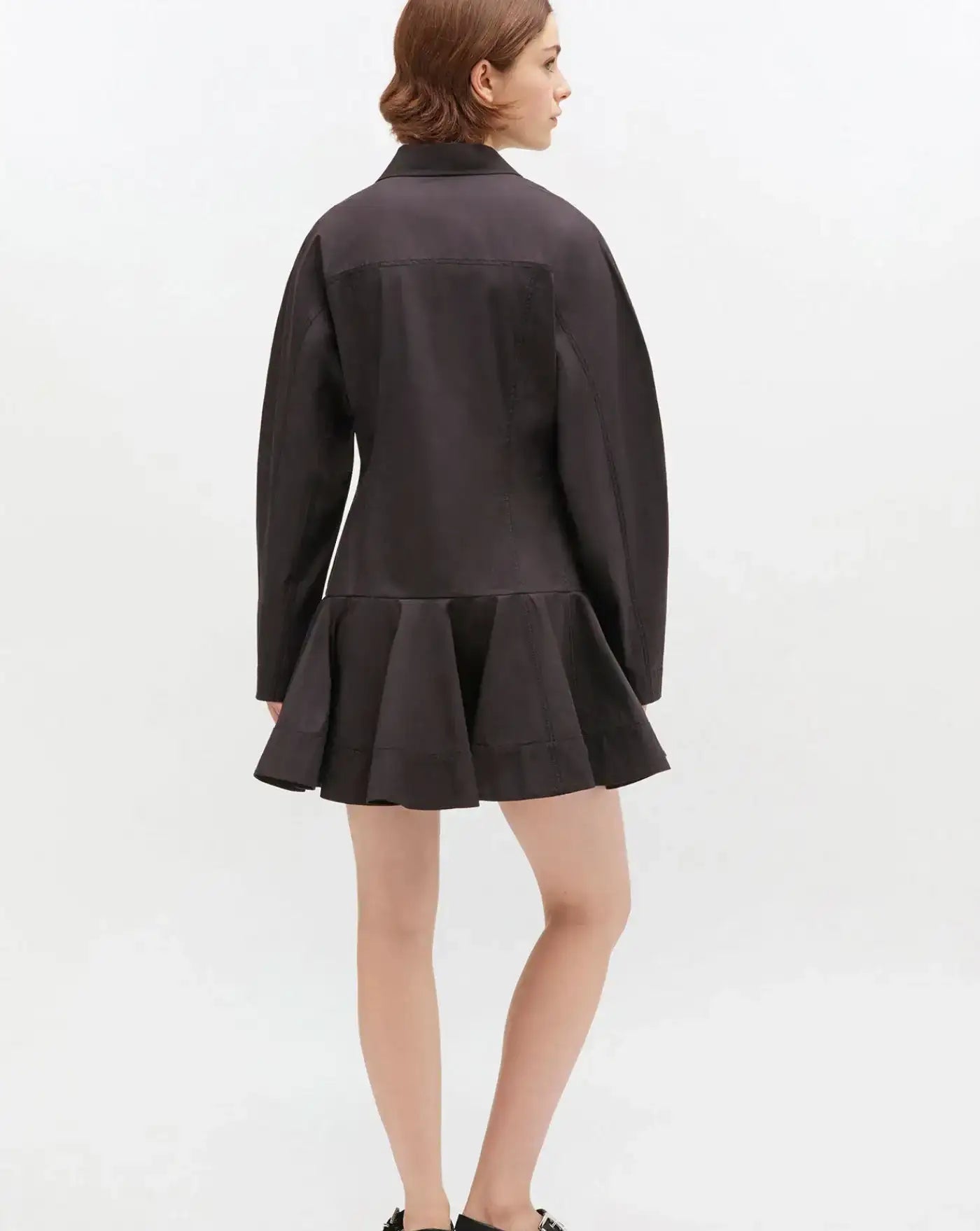 Vestido Ganni Stretch Cotton Buttoned Mini Dress W1001 099 GANNI