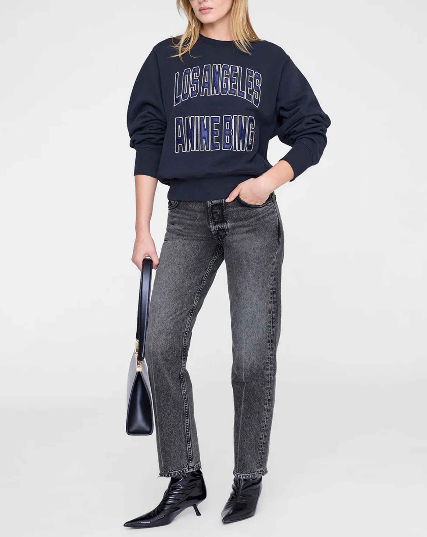 Sudadera Anine Bing Harry Shrunken A0811677VTG BLACK ANINE BING