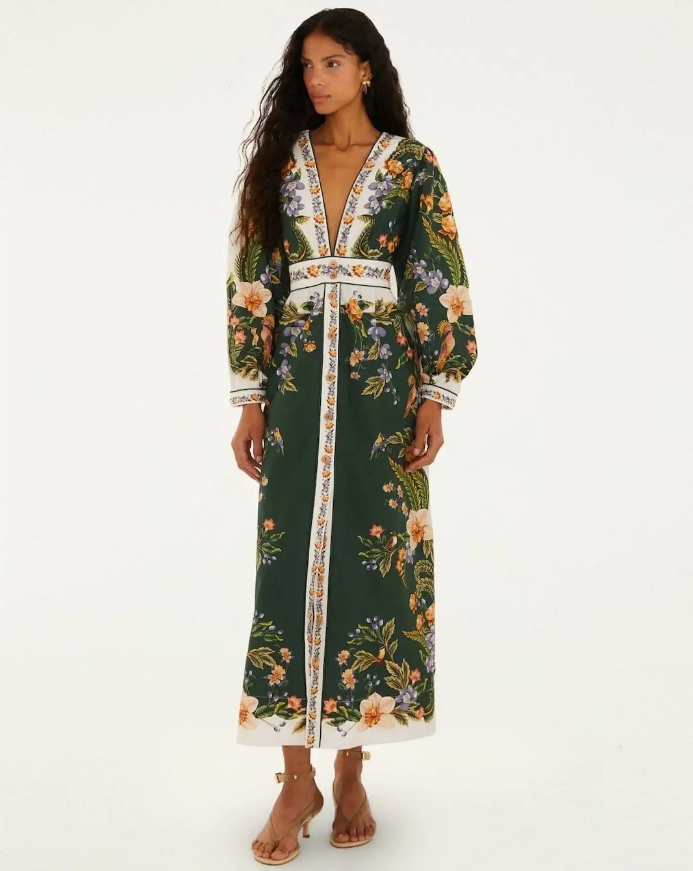 Vestido Farm Rio Nature Green Maxi Dress 353568 26067 FARM RIO