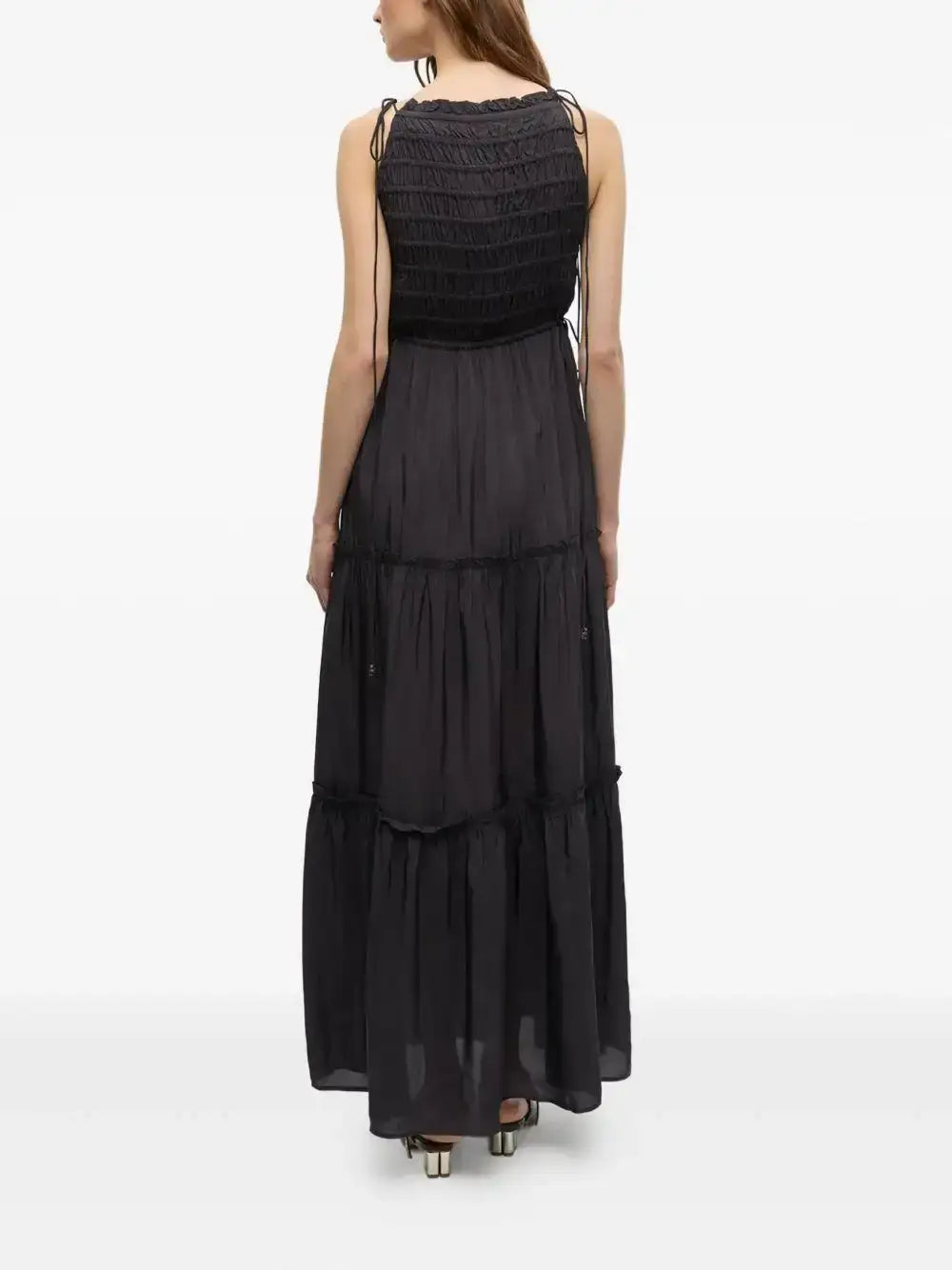 Vestido Ganni Viscose Habotai Maxi Smock W0571 252 GANNI