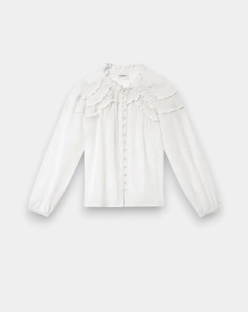Camisa Isabel Marant Christa HT0681FB B3J04E WH ISABEL MARANT