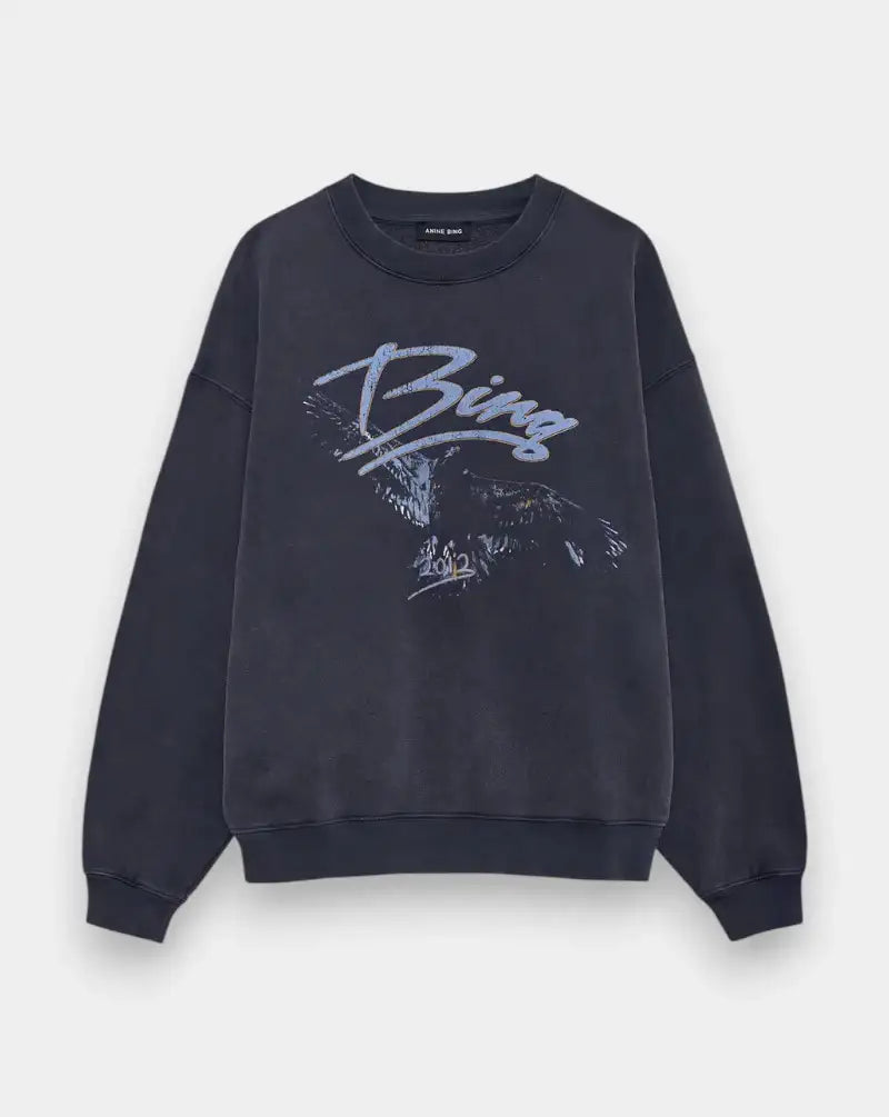 Sudadera Anine Bing Spencer Sweatshirt Eagle A0812161WBL WASHED BLACK ANINE BING