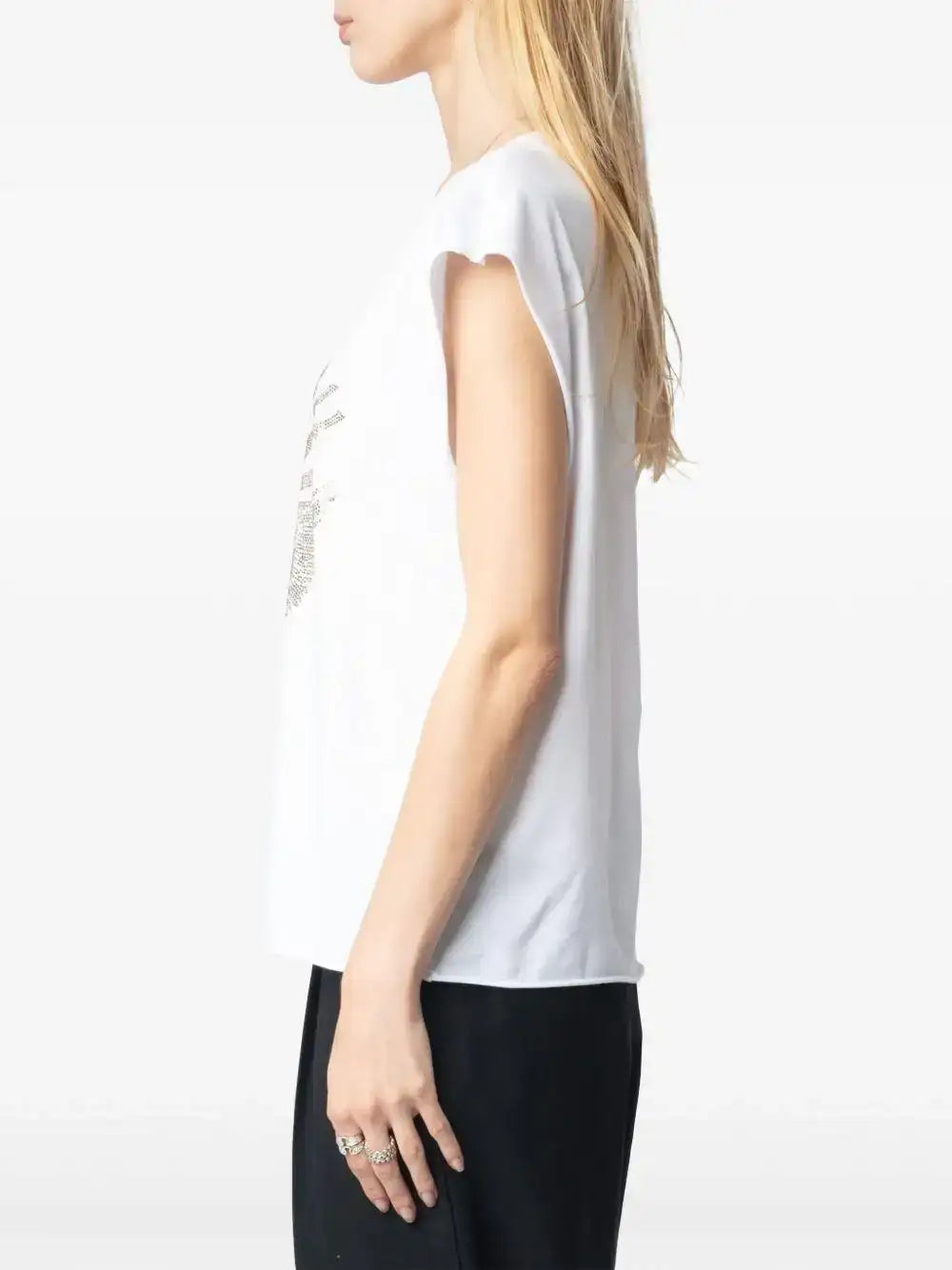 Camiseta Zadig & Voltaire Cloe Hc Guitar Wings Strass JWTT01265 BLANCO ZADIG & VOLTAIRE