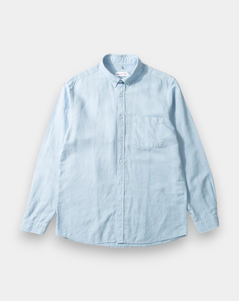 Camisa Edmmond Linen 1251005500 PLAIN LIGHT BLUE EDMMOND