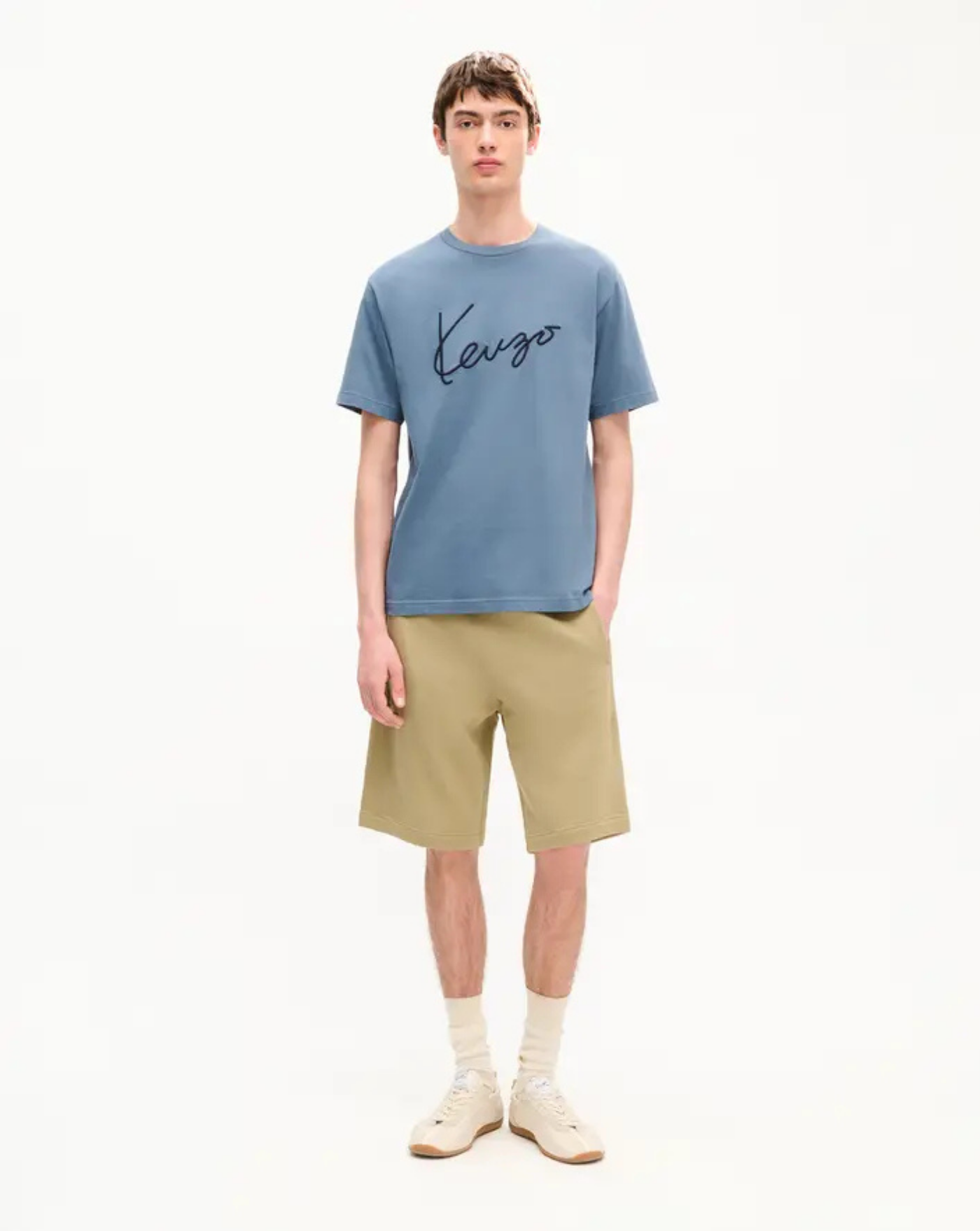 Camiseta de algodón bordada 'KENZO Signature' FG65TS2864SG 98 GREY KENZO