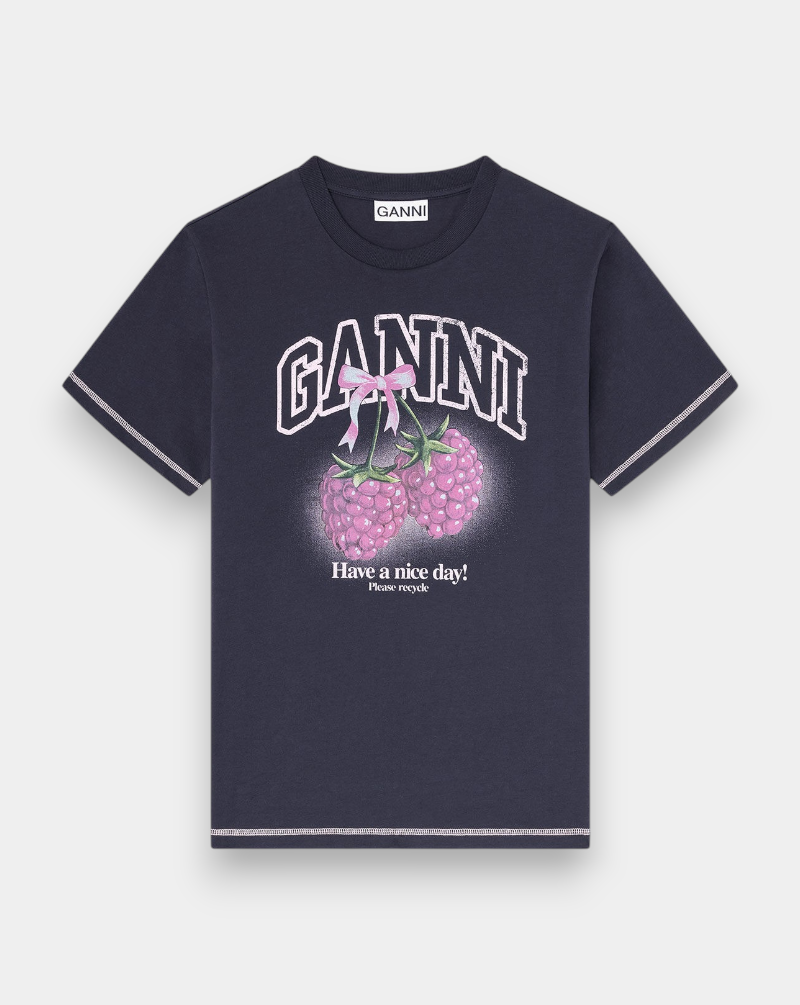 Camiseta Ganni Raspberries A1050219 252 GANNI
