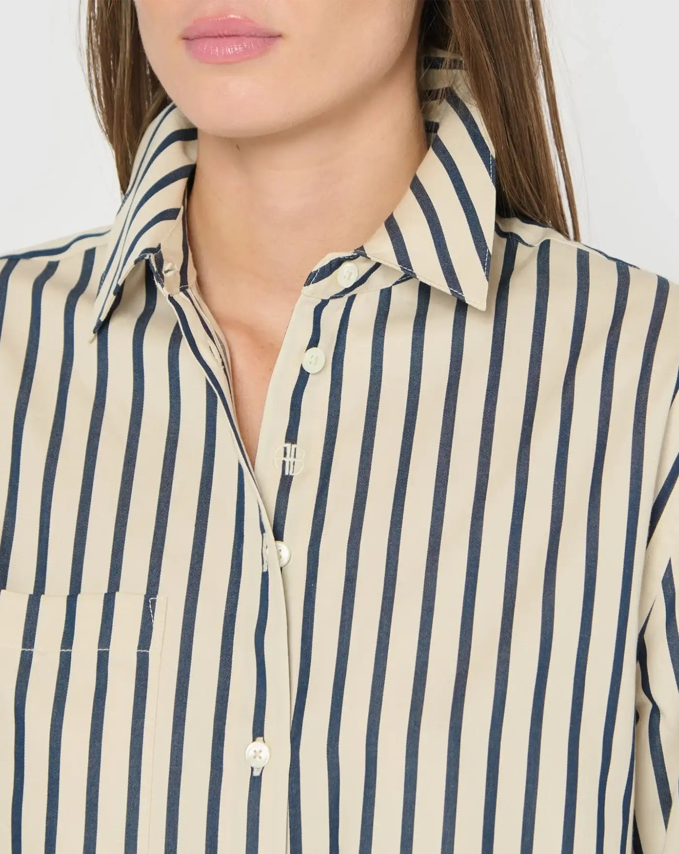 Camisa Anine Bing Essie Cropped Shirt A0712065STR13 ANINE BING