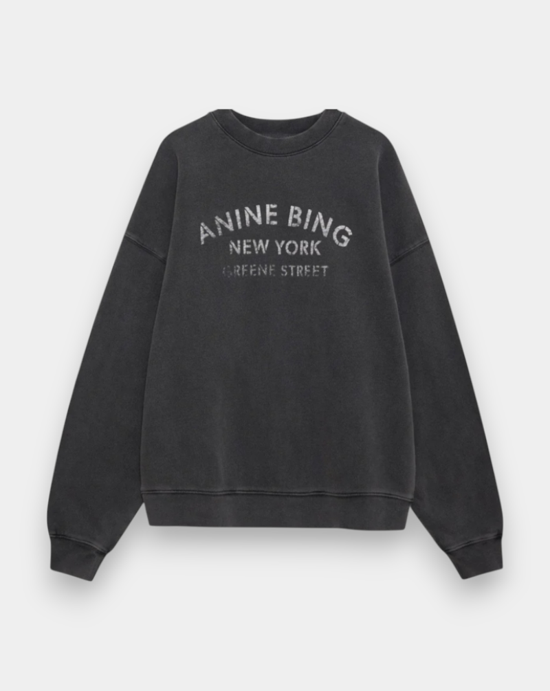 Sudadera Anine Bing Miles Sweatshirt Ny A0811728WBL1 WASHED BLACK ANINE BING