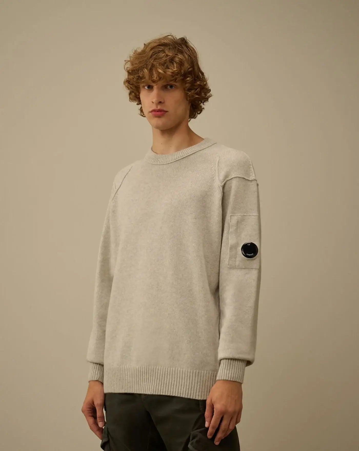 Jersey C.P. Company Lambswool GRS Crewneck Lens Sweater 19CMKN707A110149A M13 C.P. COMPANY