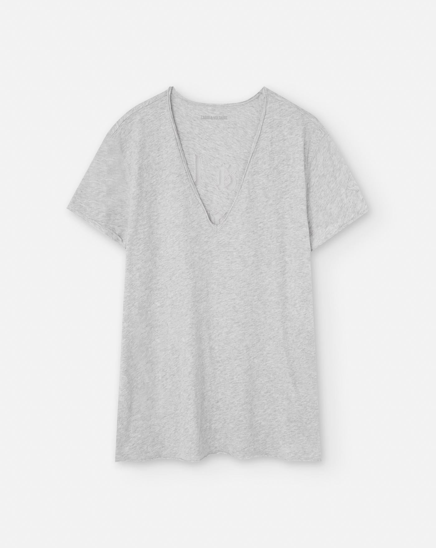 Camiseta Zadig & Voltaire Story Cl Fishnet Call me Baby JWTS02680 GRIS ZADIG & VOLTAIRE