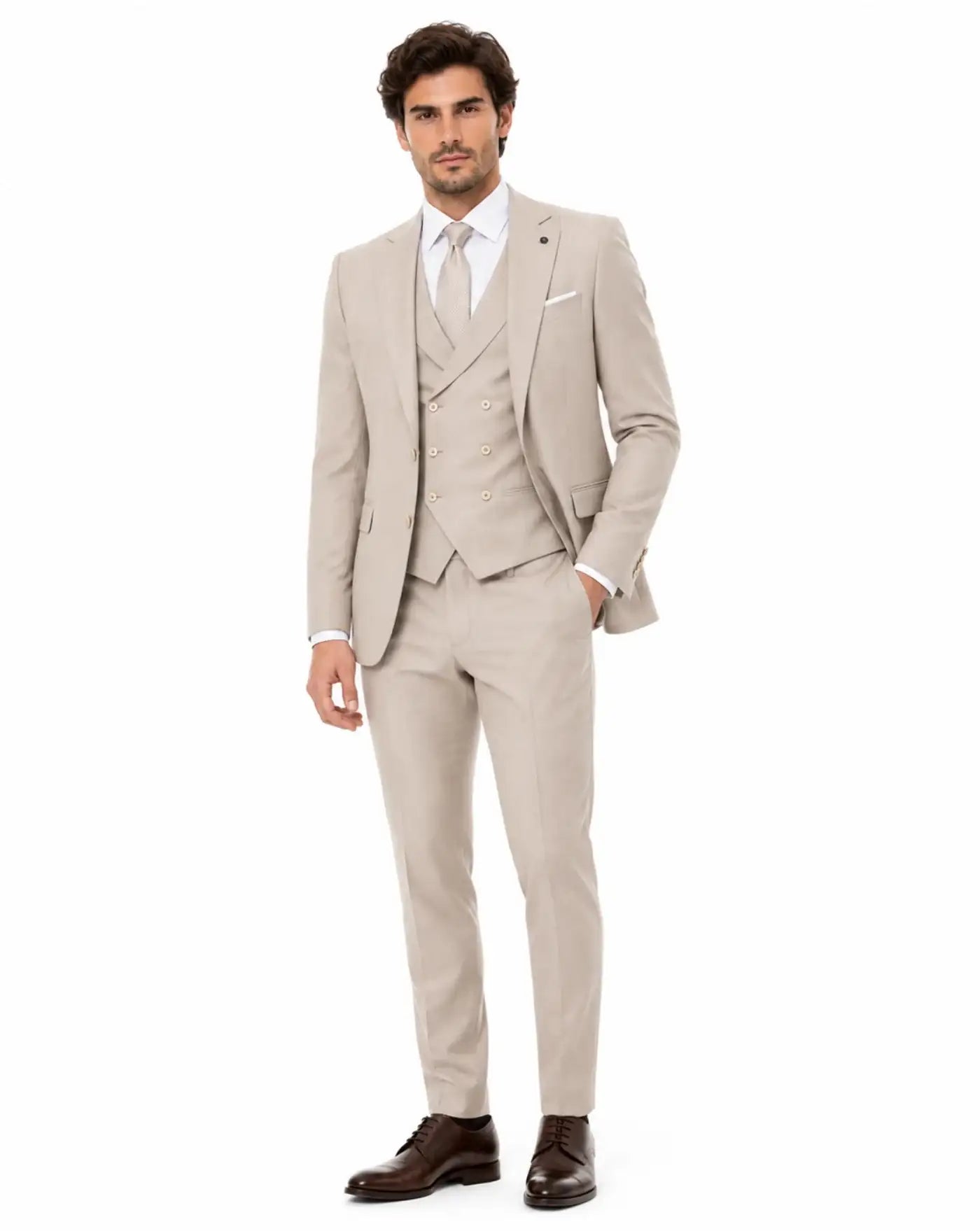 Traje Lubiam 3 Piezas 53311/01.3438/1380 BEIGE LUIGI BIANCHI MANTOVA