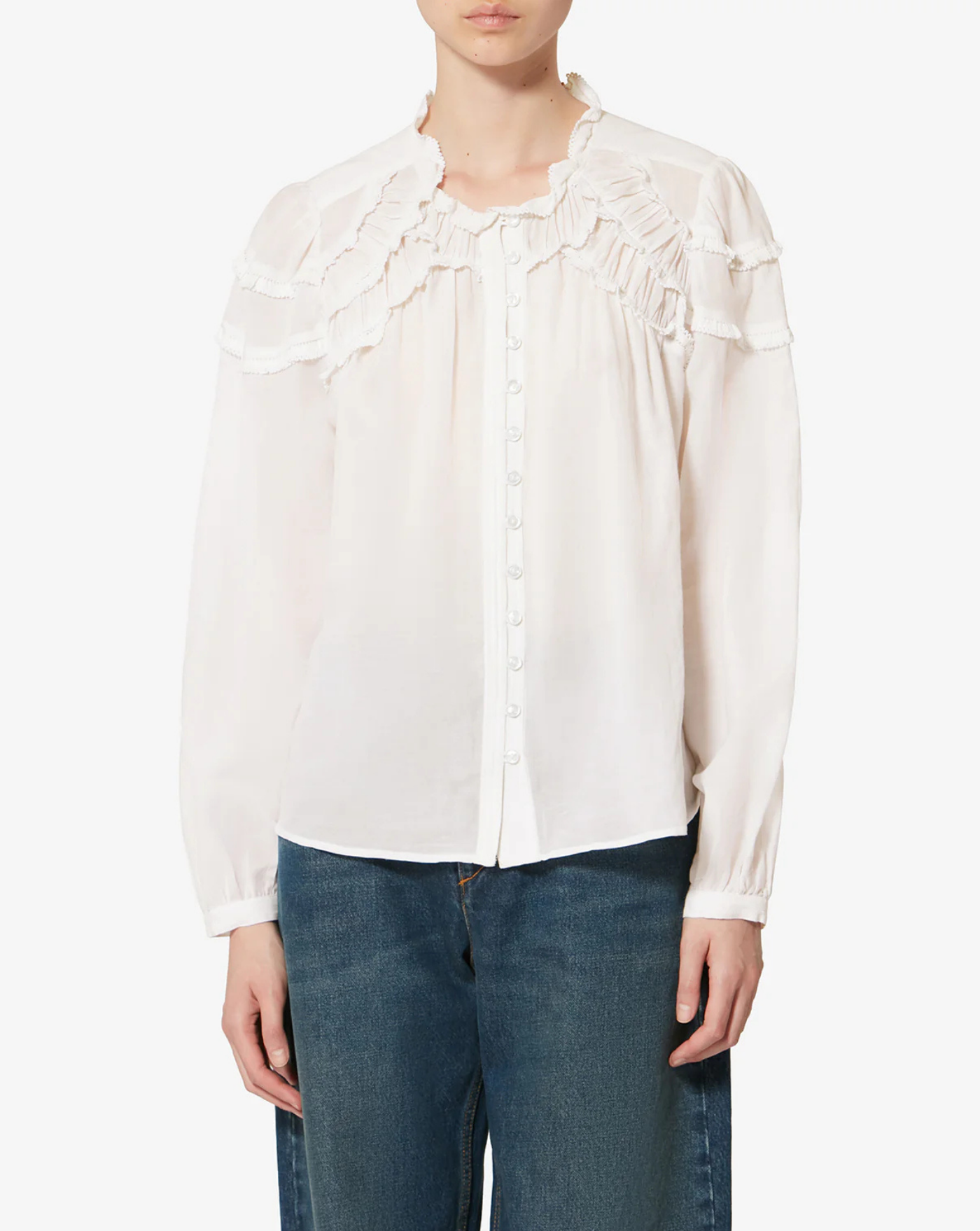 Camisa Isabel Marant Christa HT0681FB B3J04E WH ISABEL MARANT