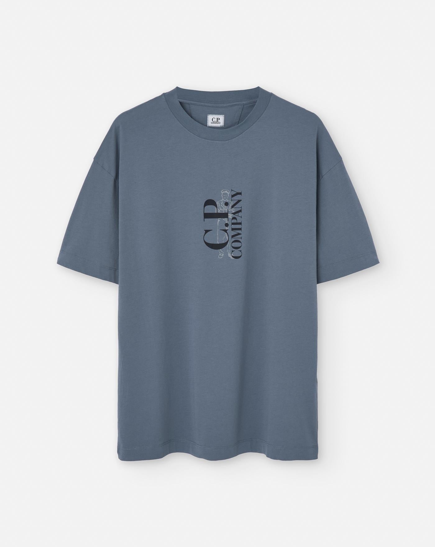Camiseta C.P. Company Chest Logo 18CMTS177A005100W 872 C.P. COMPANY