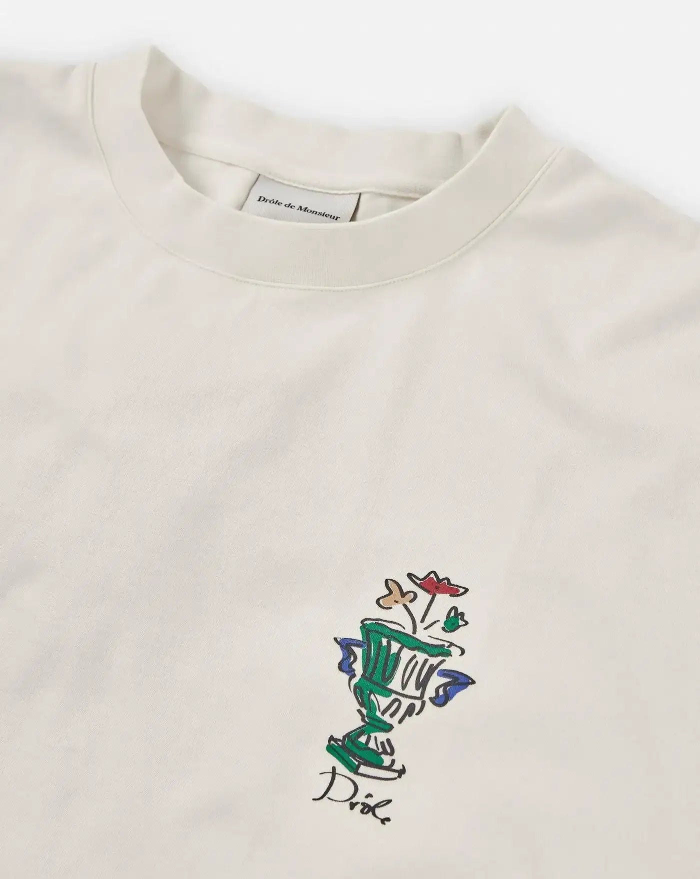 Camiseta Drole de Monsieur Le T-Shirt Slogan Vase TS225 CO002 CM CREAM DROLE DE MONSIEUR