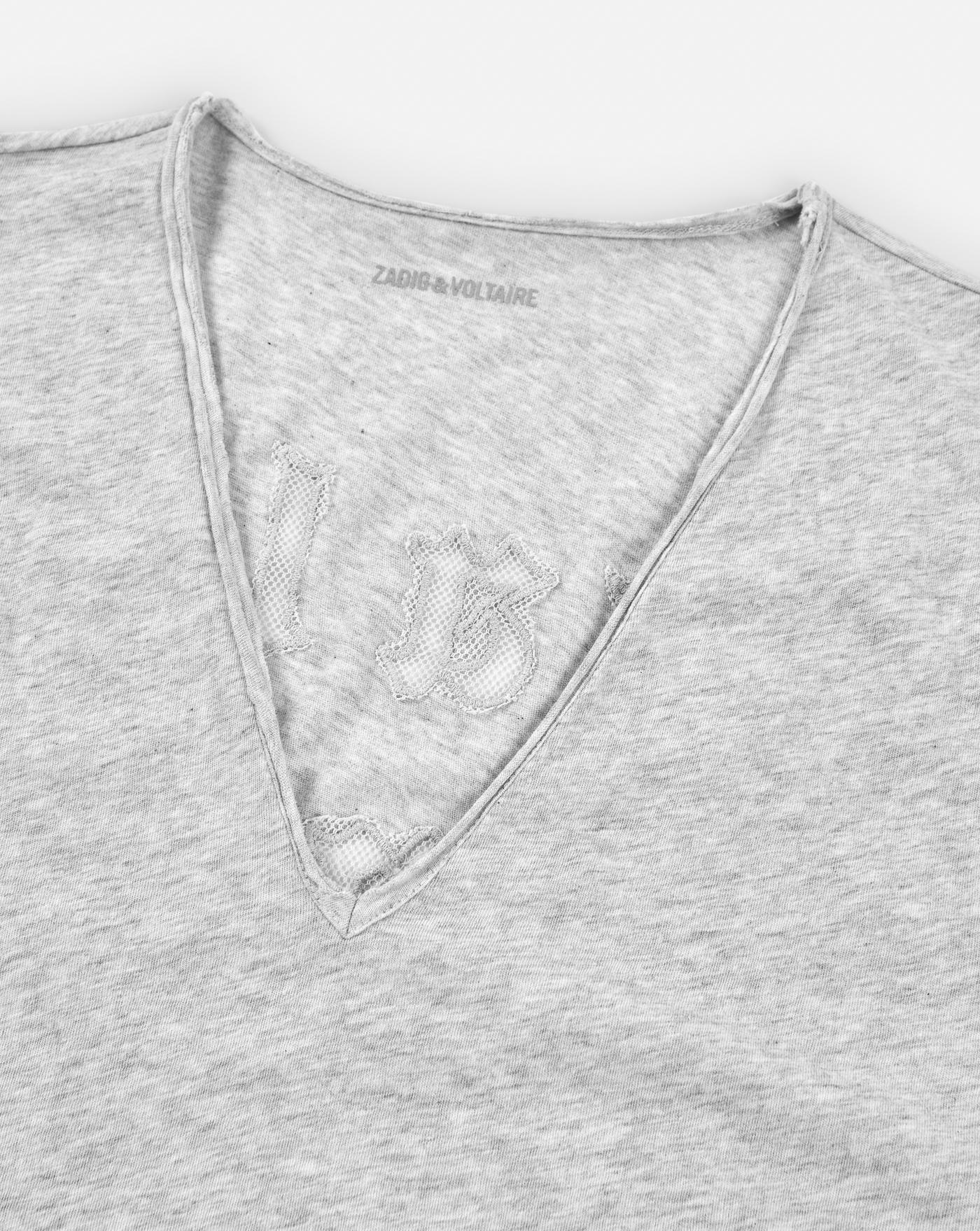 Camiseta Zadig & Voltaire Story Cl Fishnet Call me Baby JWTS02680 GRIS ZADIG & VOLTAIRE