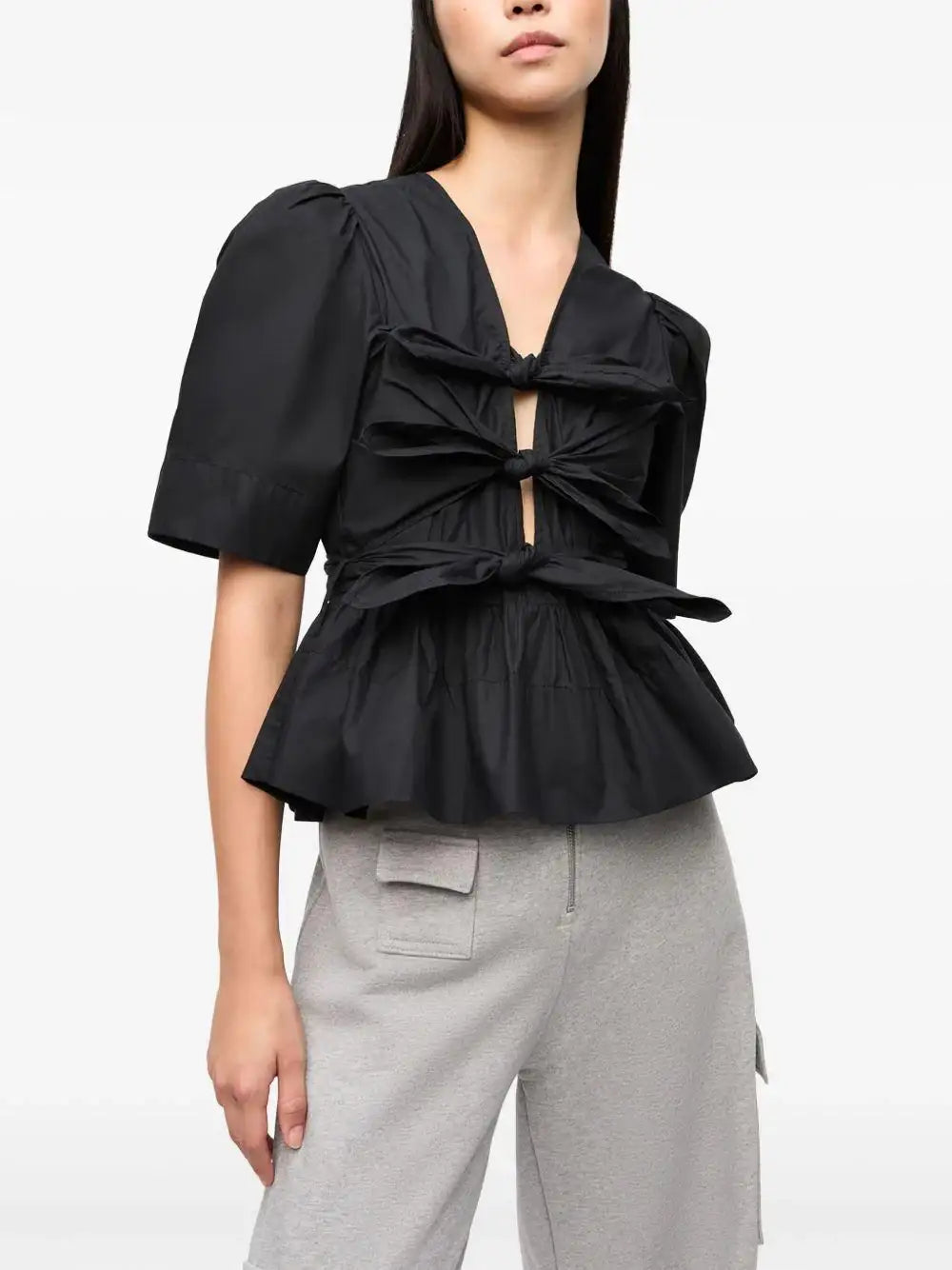 Blusa Ganni Washed Stretch Cotton W0378 099 GANNI