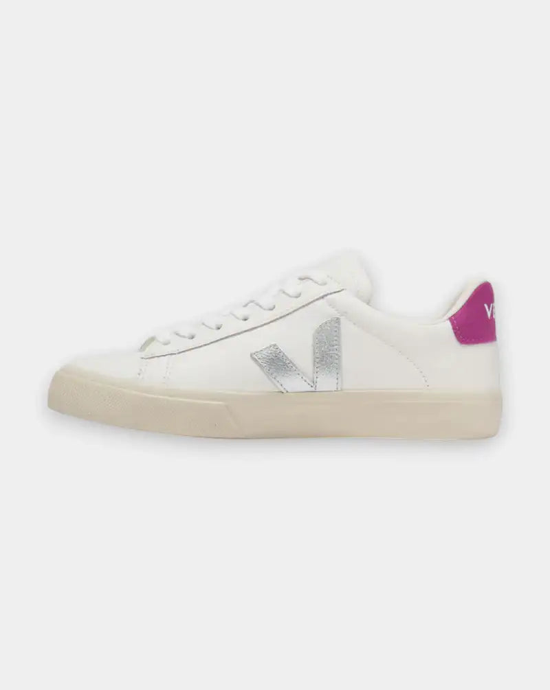Zapatillas Veja Campo Leather Extra White Silver Ultraviolet CP0520788A WHITE-SILVER-ULTRAVIOLET VEJA