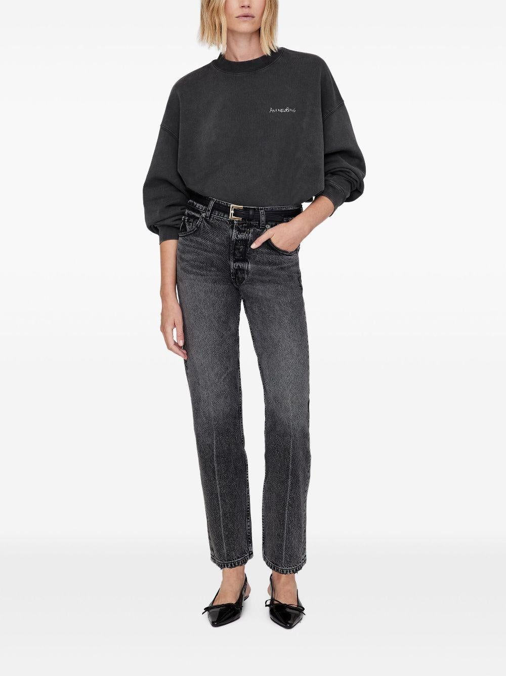 Sudadera Anine Bing Jaci Lyrics A0810904WBL1 WASHED BLACK ANINE BING