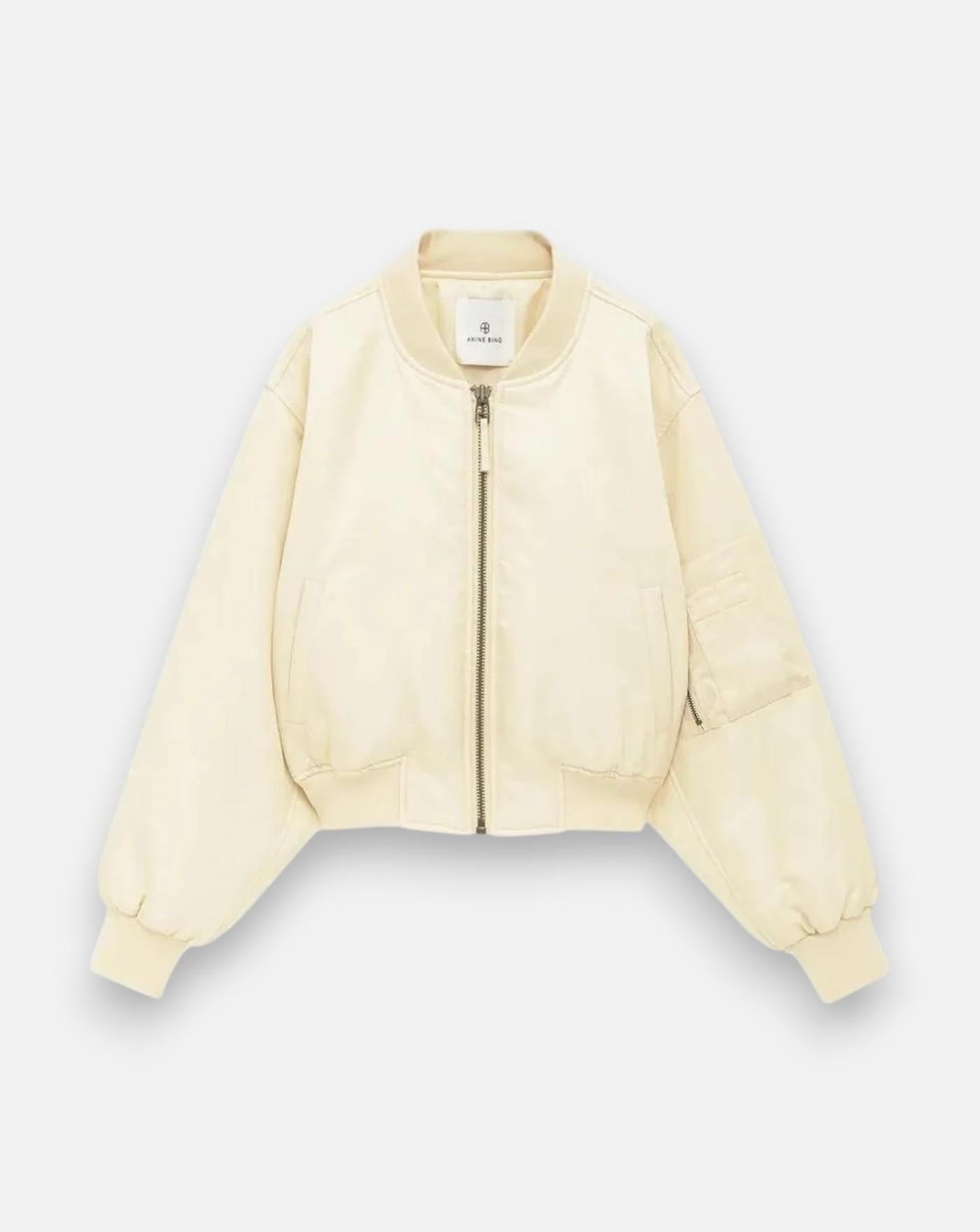 Chaqueta Anine Bing Cropped Leon Bomber A0112156CRM02 BUTTER YELLOW ANINE BING