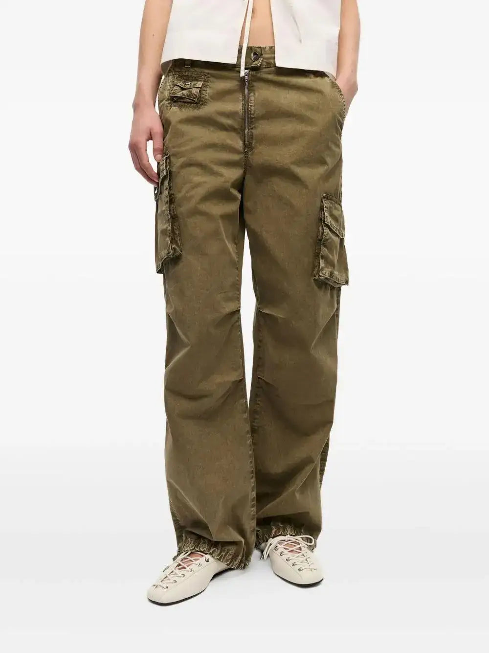 Pantalon Ganni Washed Cotton Twill Pants W0754 861 GANNI