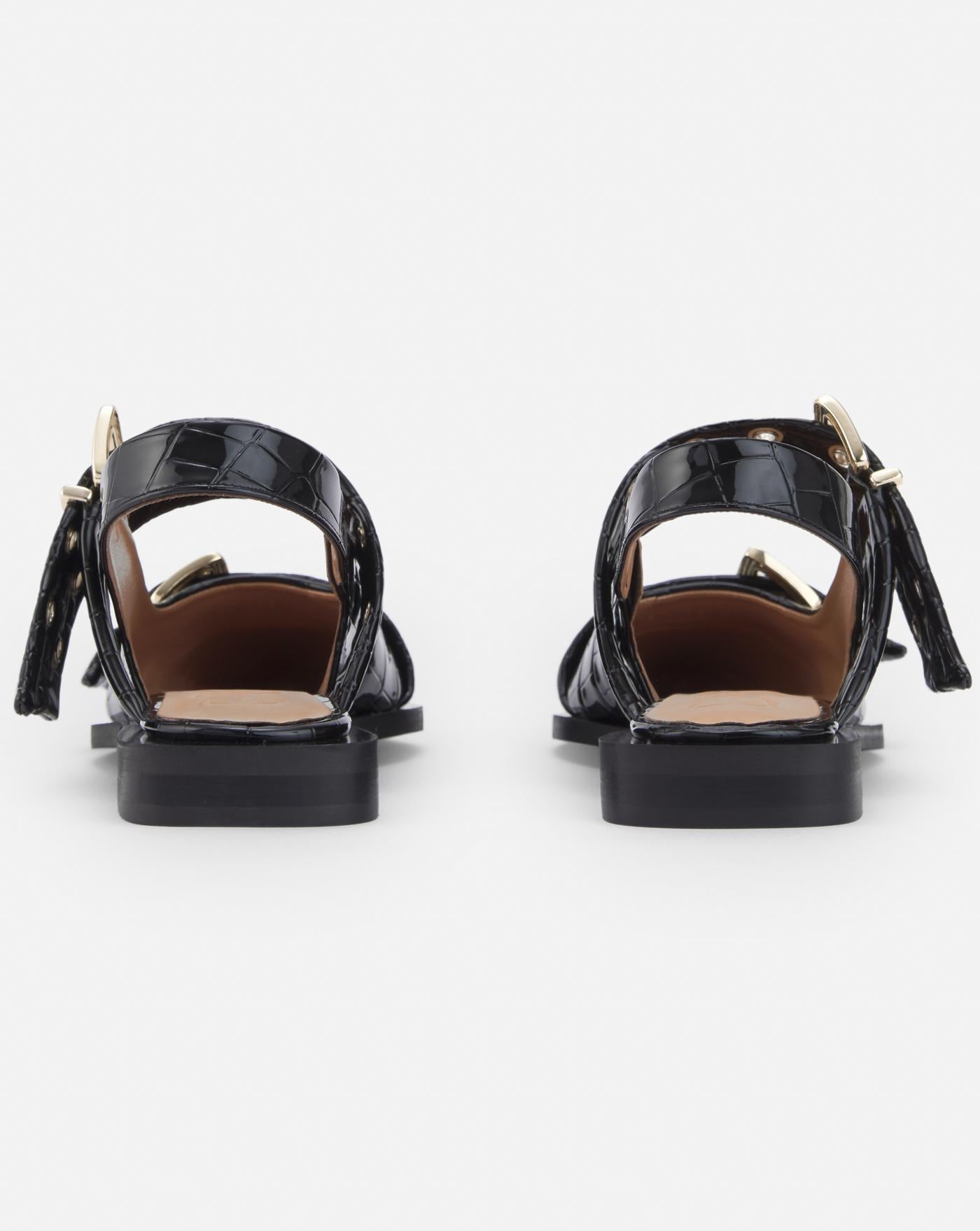 Buckle Ballerina Naplack Croco S2796 099 GANNI