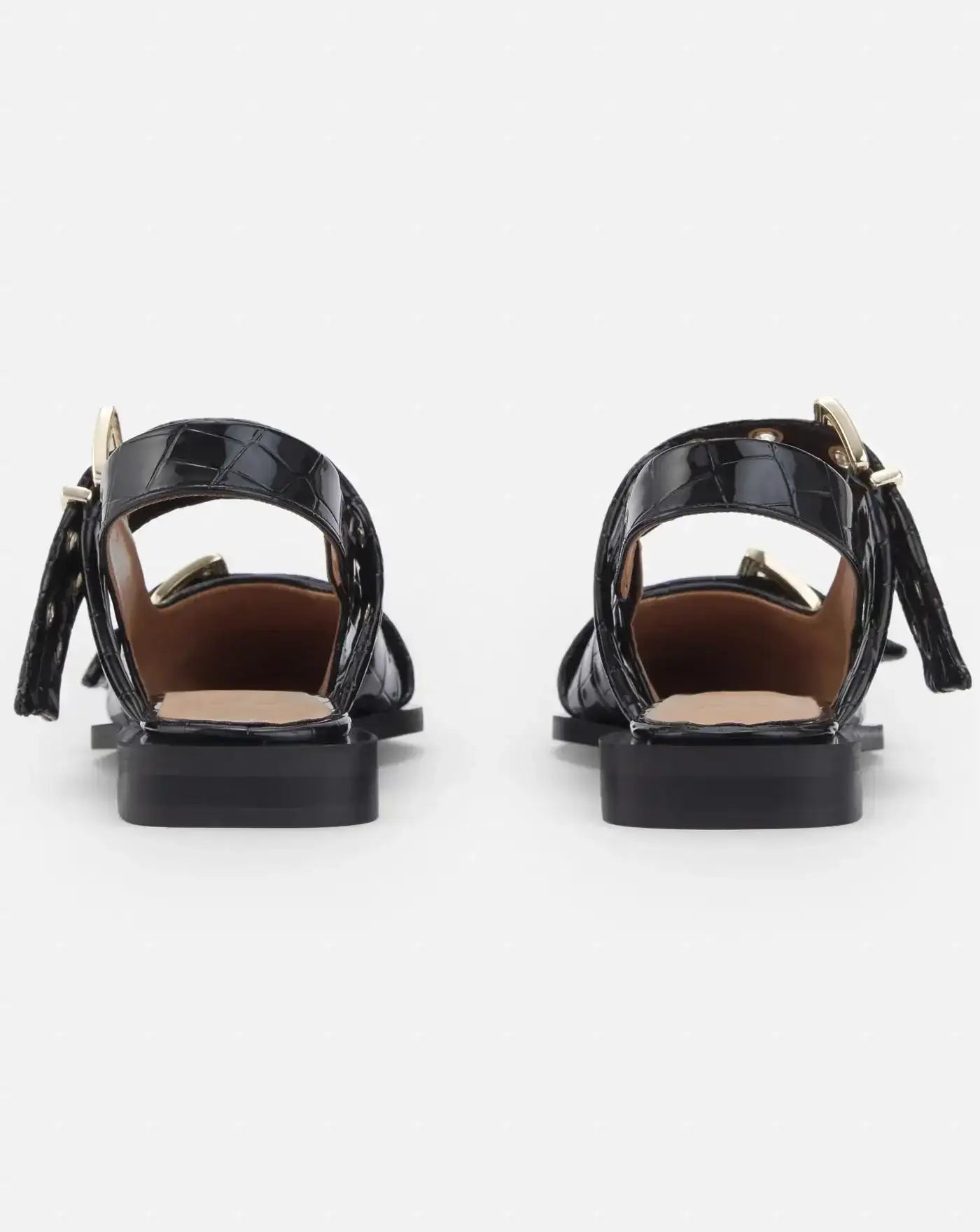 Buckle Ballerina Naplack Croco S2796 099 GANNI