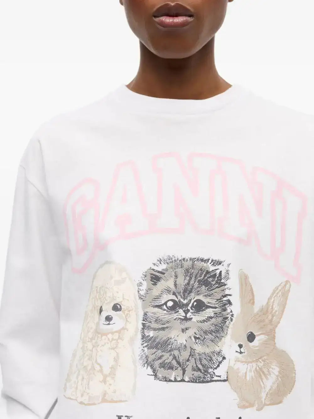 Camiseta Ganni Animals T4275 151 GANNI