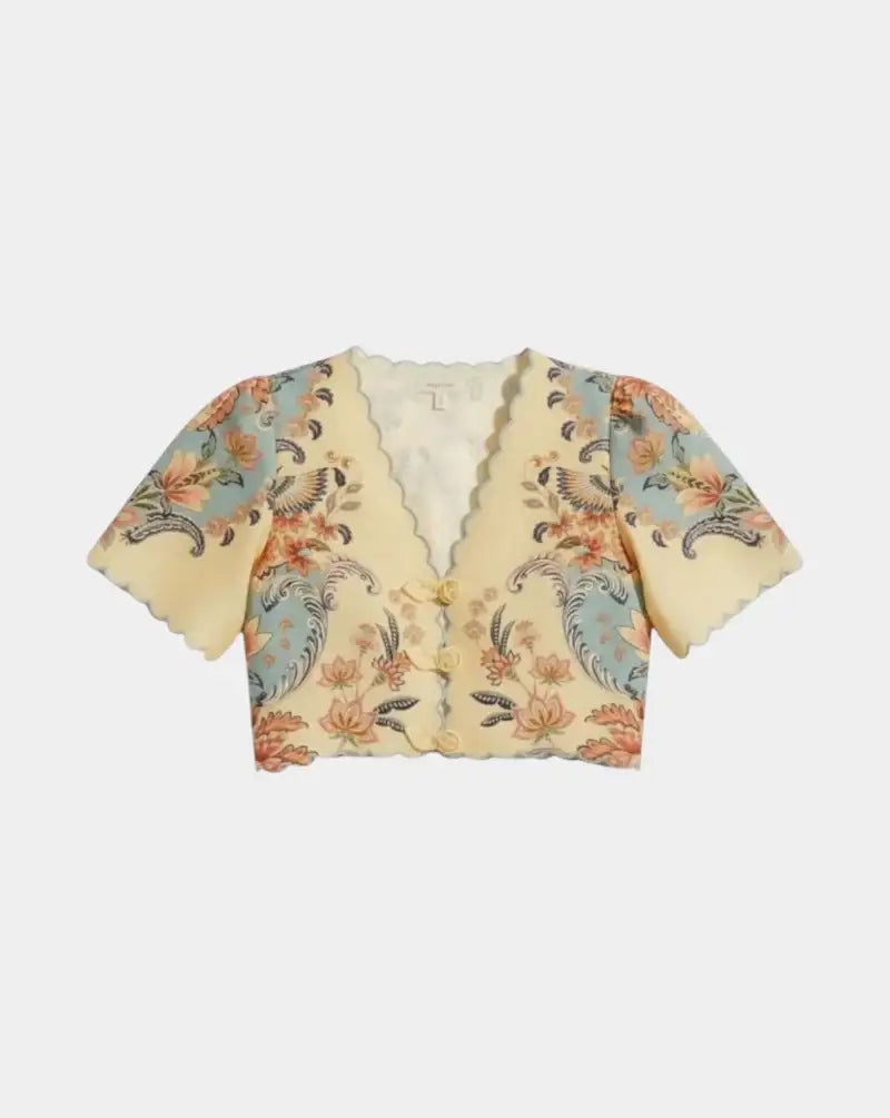 Top Farm Rio Boho Beauty Butter Short Sleeve Top 348846 26016 FARM RIO