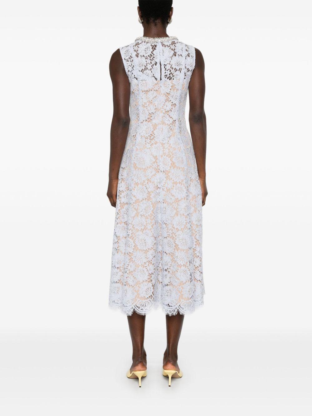 Vestido Self Portrait Fine Lace Pearl Midi Dress SS25158M BLUE SELF-PORTRAIT