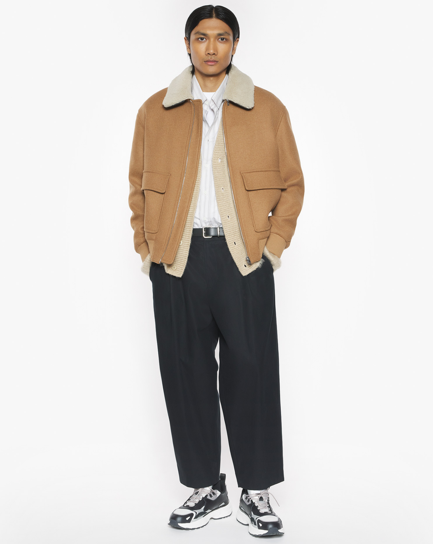 Chaqueta Maison Kitsune Shearling Collar Jacket PM02140WM2030 GINGER BROWM MAISON KITSUNE