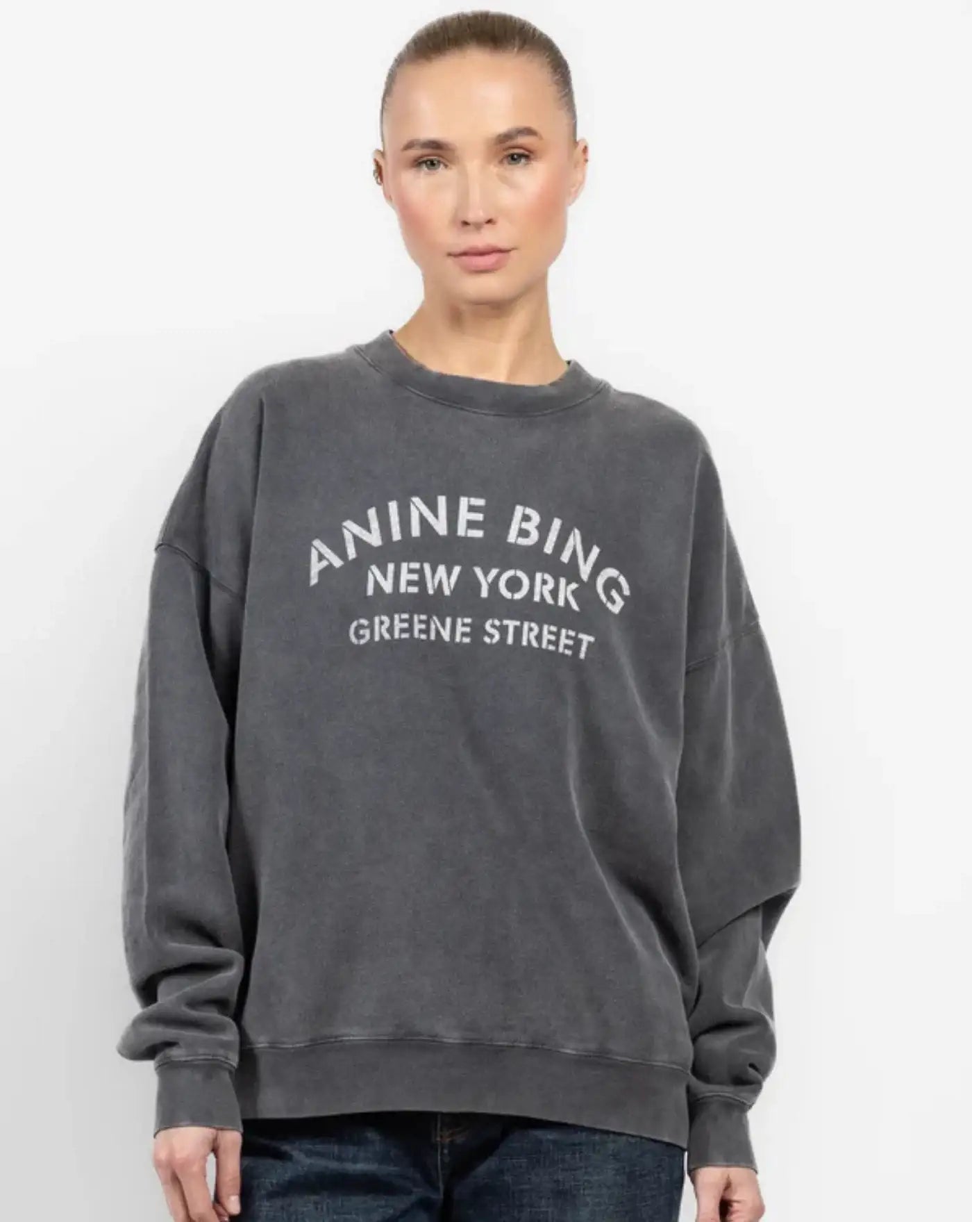 Sudadera Anine Bing Miles Sweatshirt Ny A0811728WBL1 WASHED BLACK ANINE BING