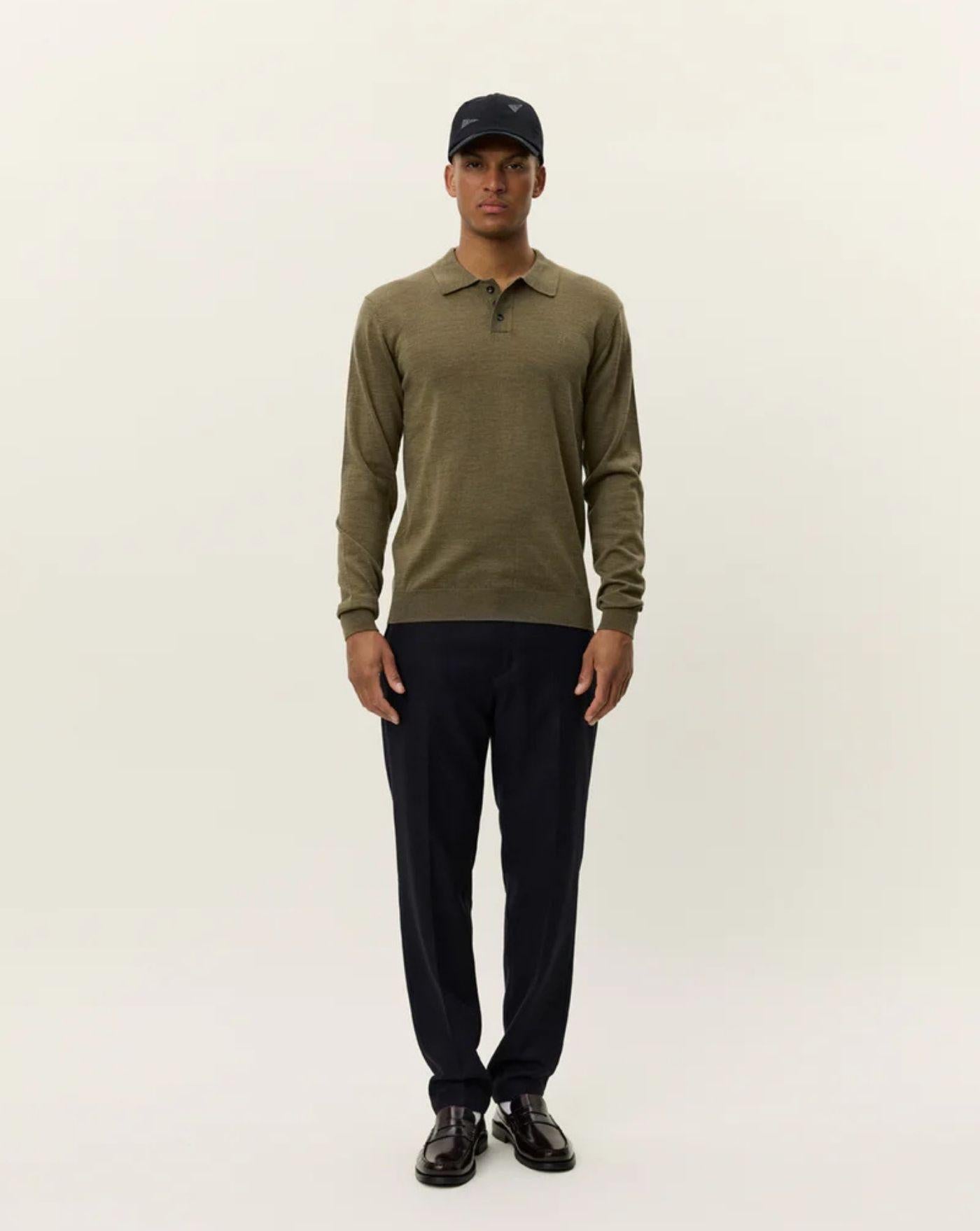 Jersey Les Deux Greyson Merino Polo Knit 1000407 537 LES DEUX