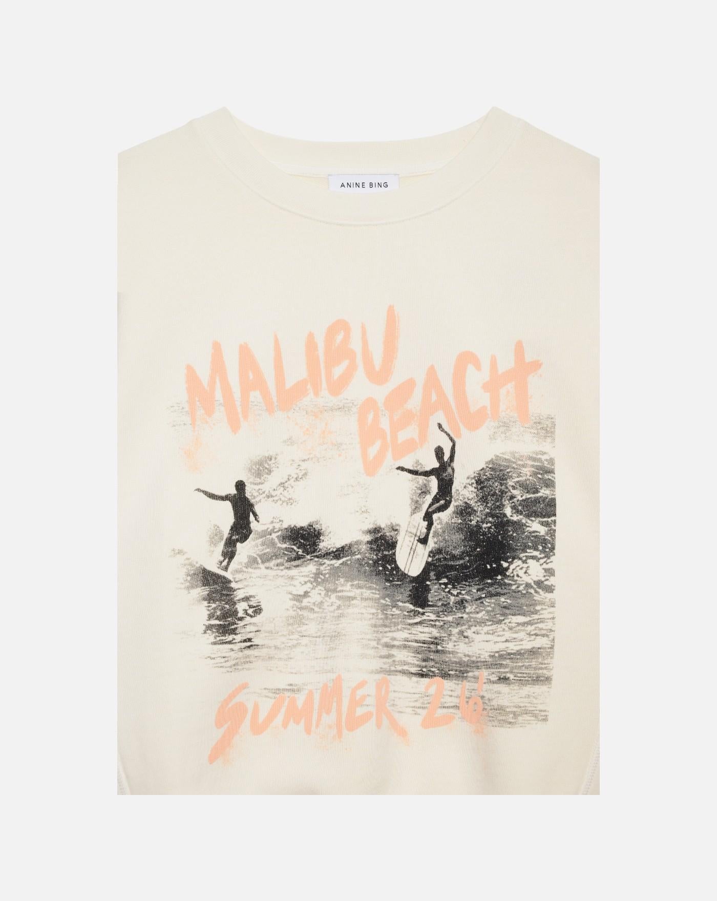 Sudadera Anine Bing HARRY SHRUNKEN SWEATSHIRT SURFER - WASHED BUTTERCREAM A0812600WKHA2 WASHED BUTTERCREAM ANINE BING