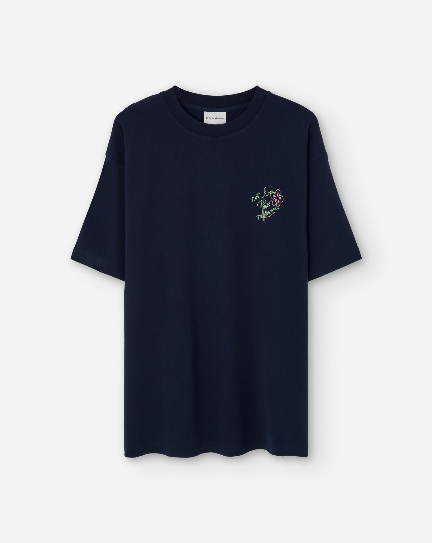 Camiseta Drole de Monsieur Le T-Shirt Slogan Esquisse TS188 CO002 NY DROLE DE MONSIEUR