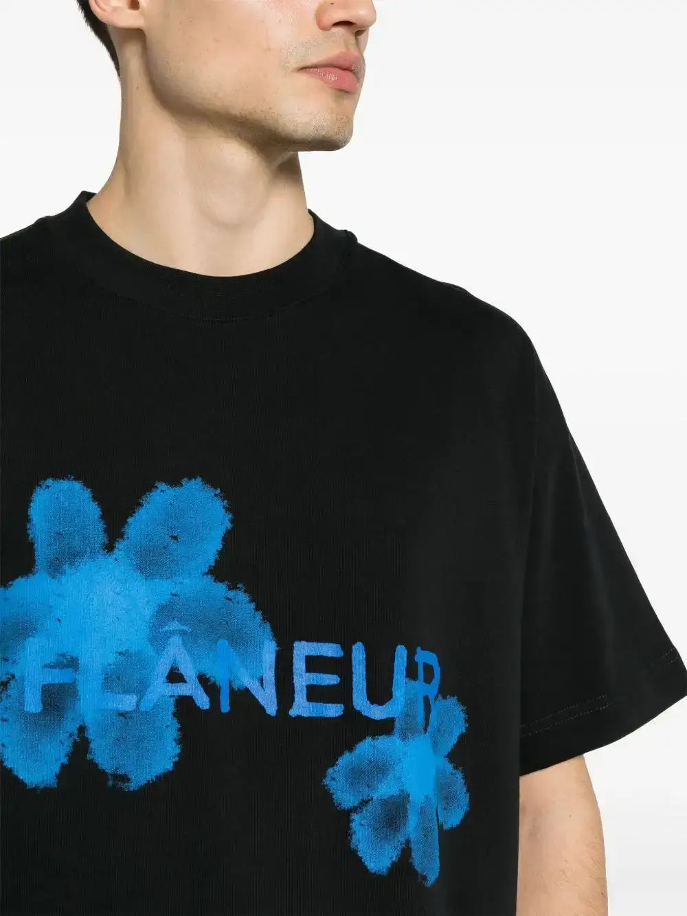 Camiseta Flâneur Floral Watercolor F13030 BLACK FLANEUR