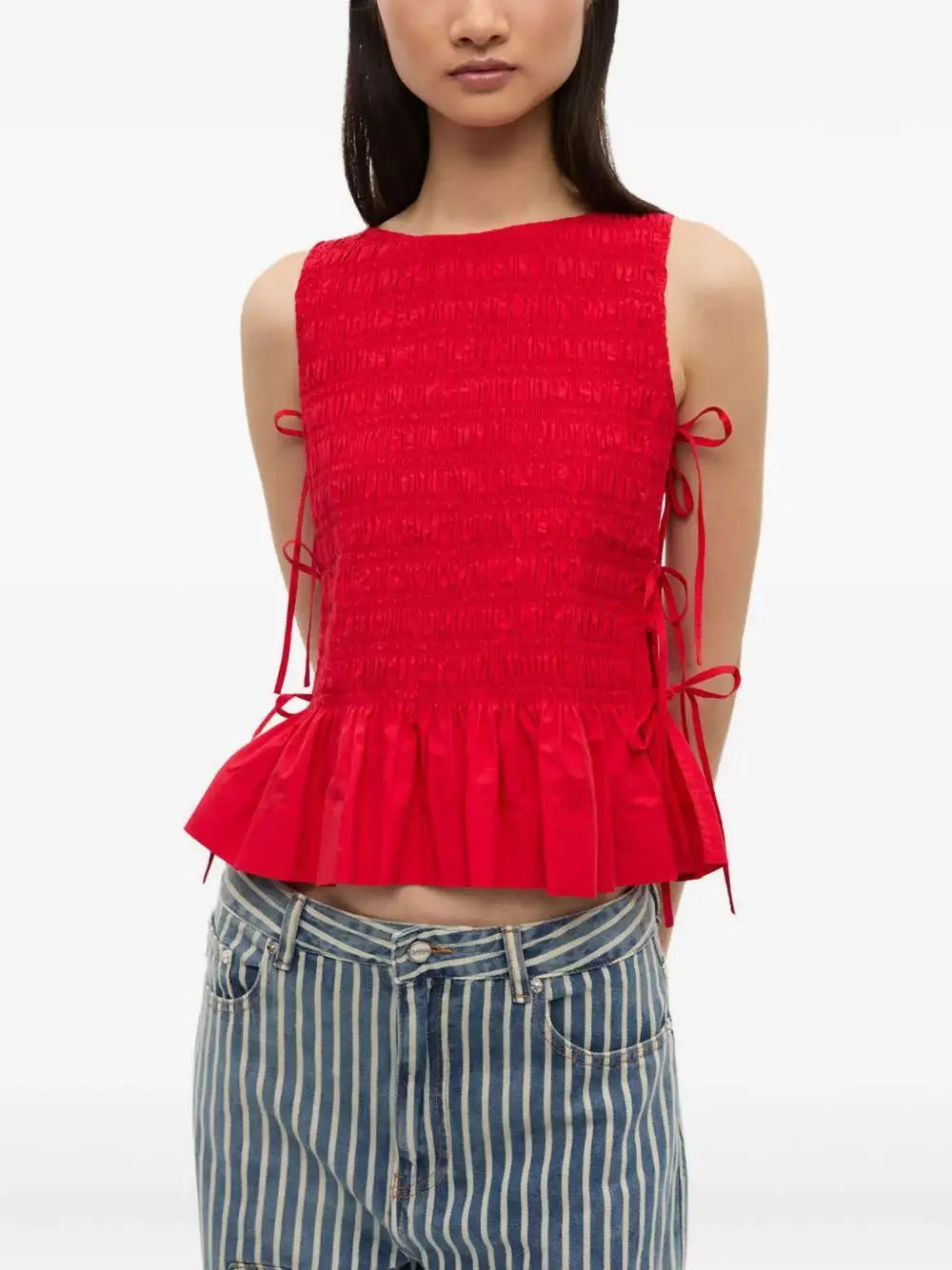 Top Ganni Cotton Poplin Smock W0904 474 GANNI
